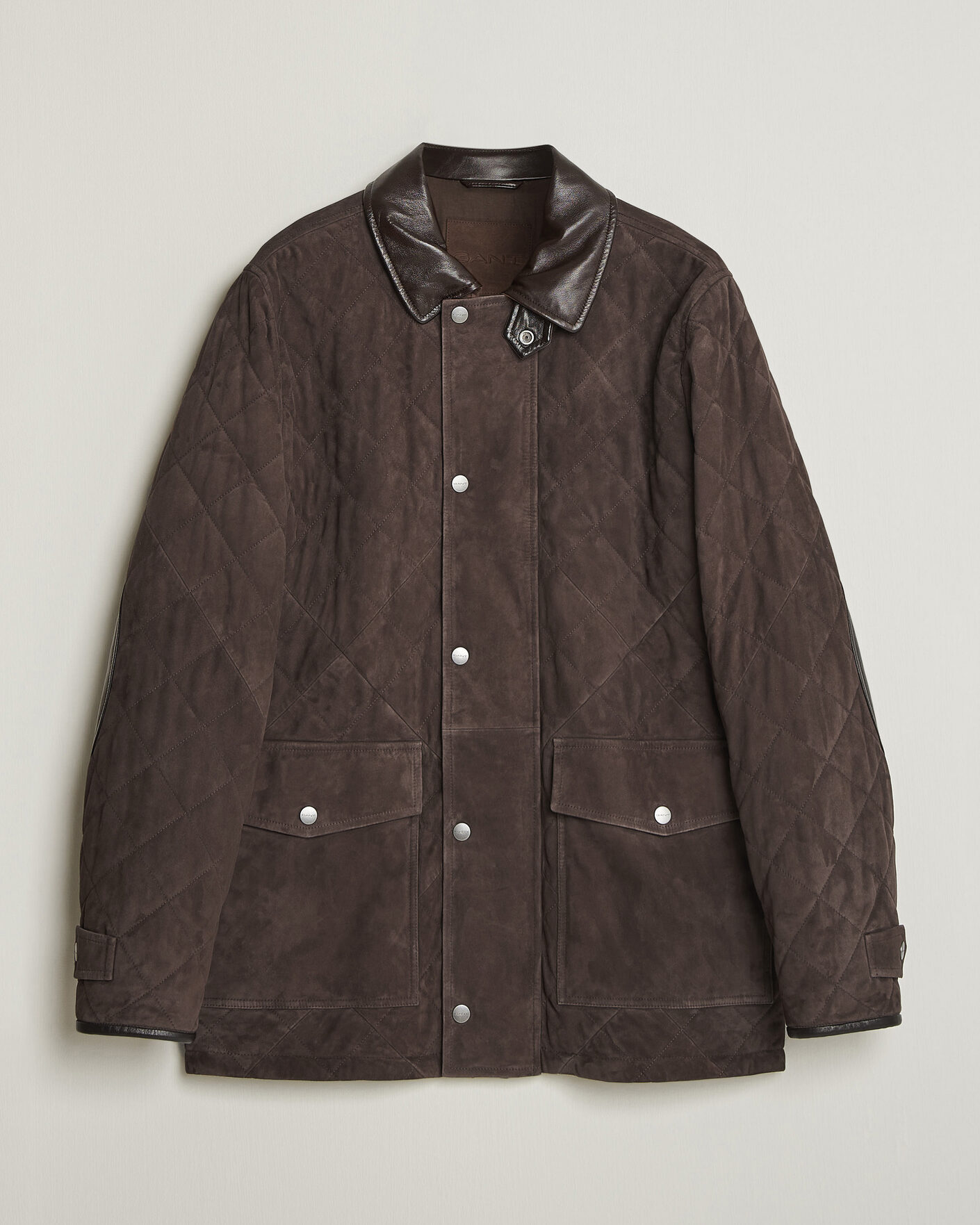 Herr | Jackor | Gant | Quilted Suede Jacket Black Brown