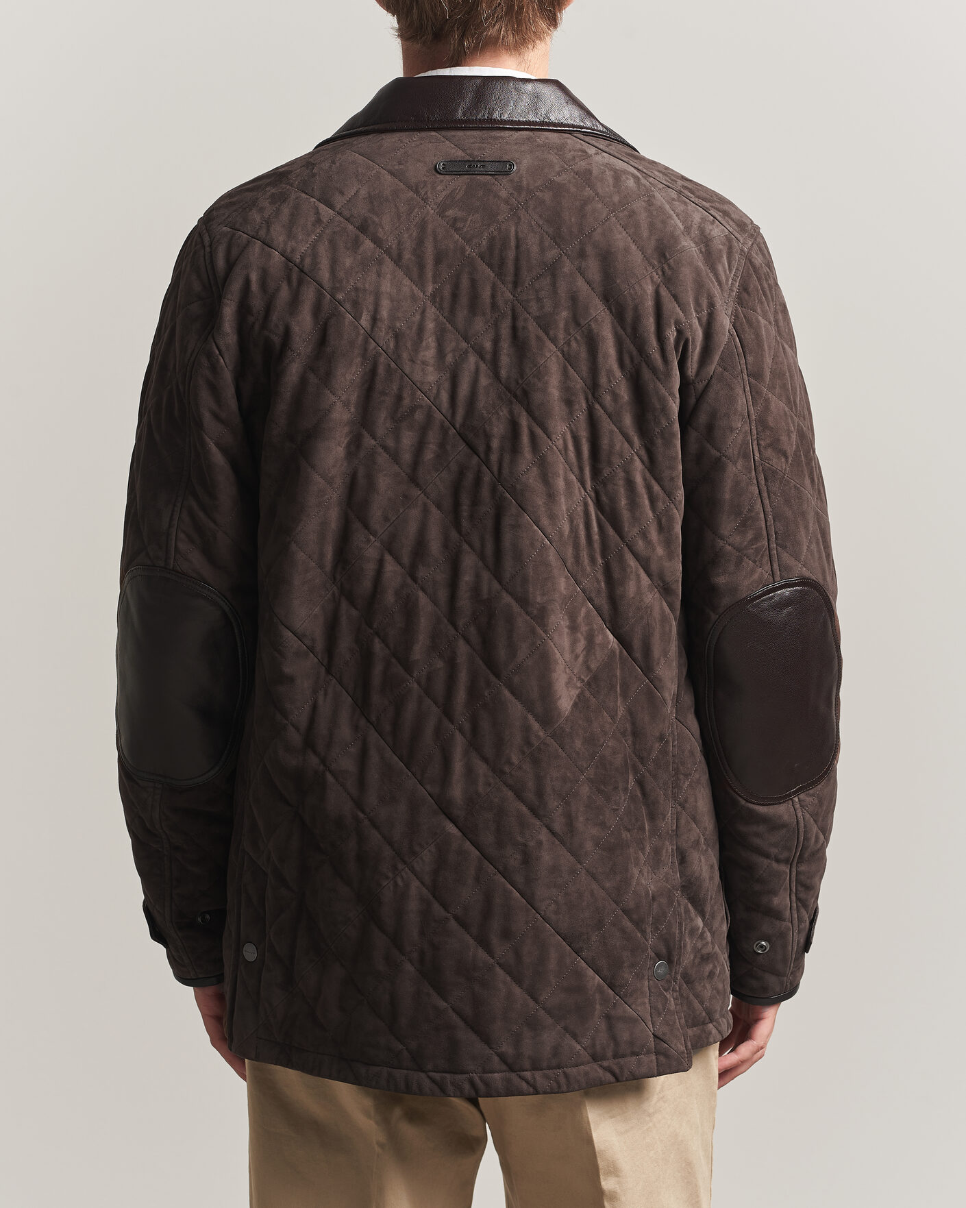 Herr | Jackor | Gant | Quilted Suede Jacket Black Brown