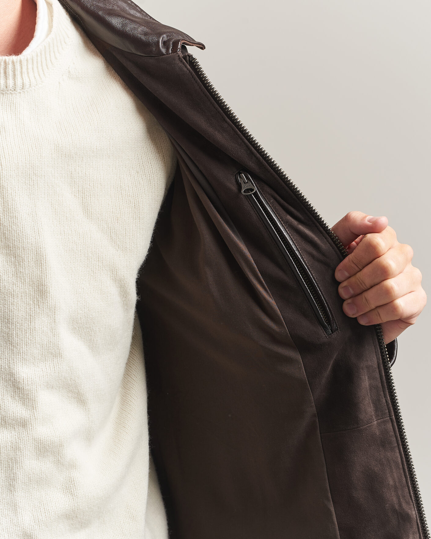 Herr | Jackor | Gant | Quilted Suede Jacket Black Brown