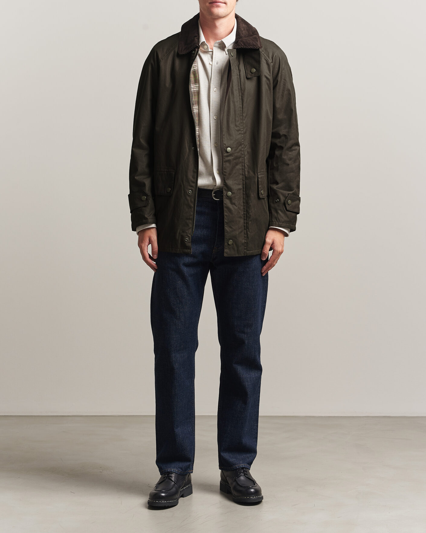 Herr | Jackor | Gant | Waxed Barn Jacket Black Brown