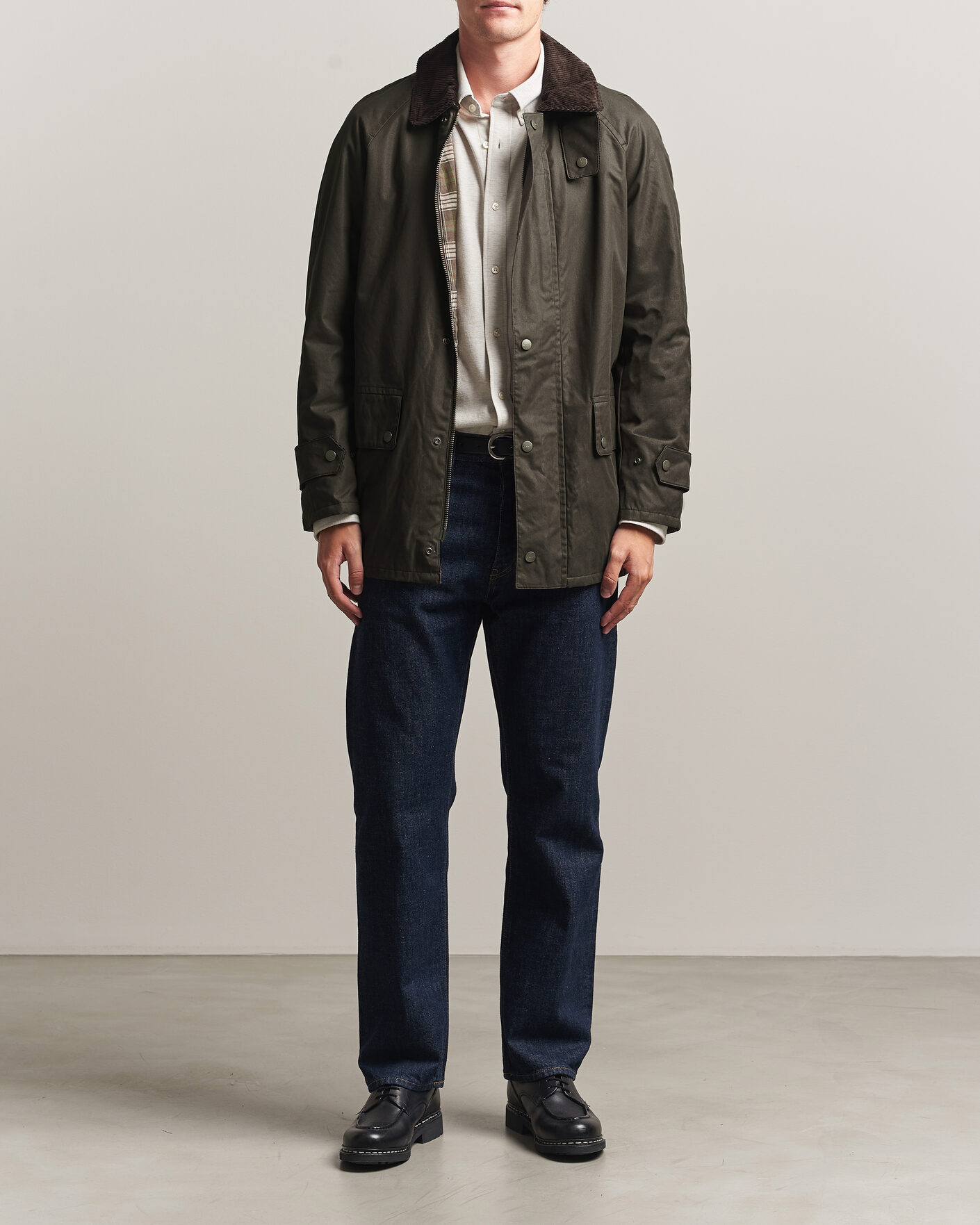 Herr | Jackor | Gant | Waxed Barn Jacket Black Brown