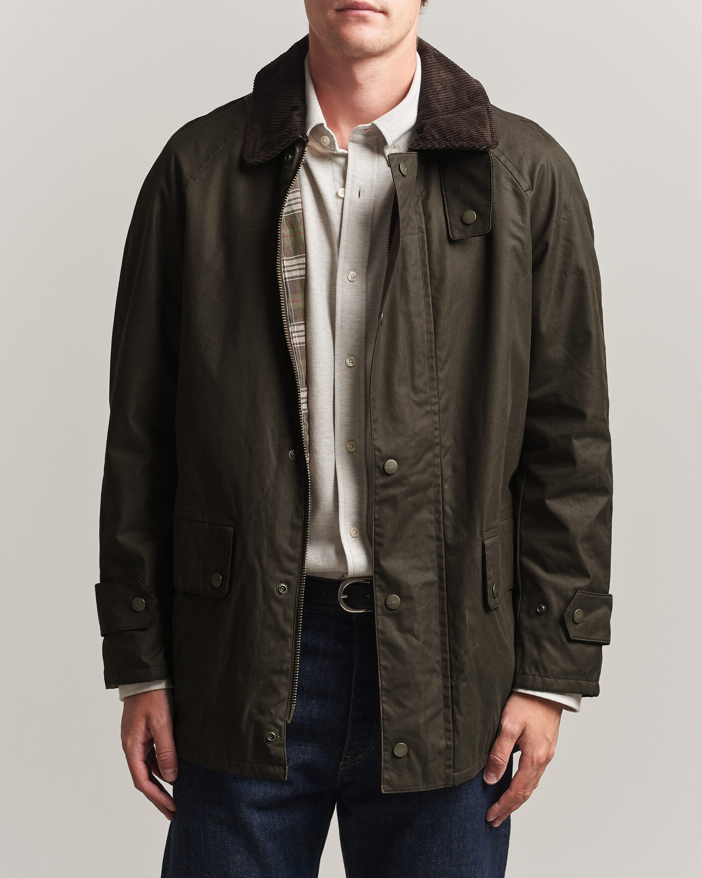 Herr | Jackor | Gant | Waxed Barn Jacket Black Brown