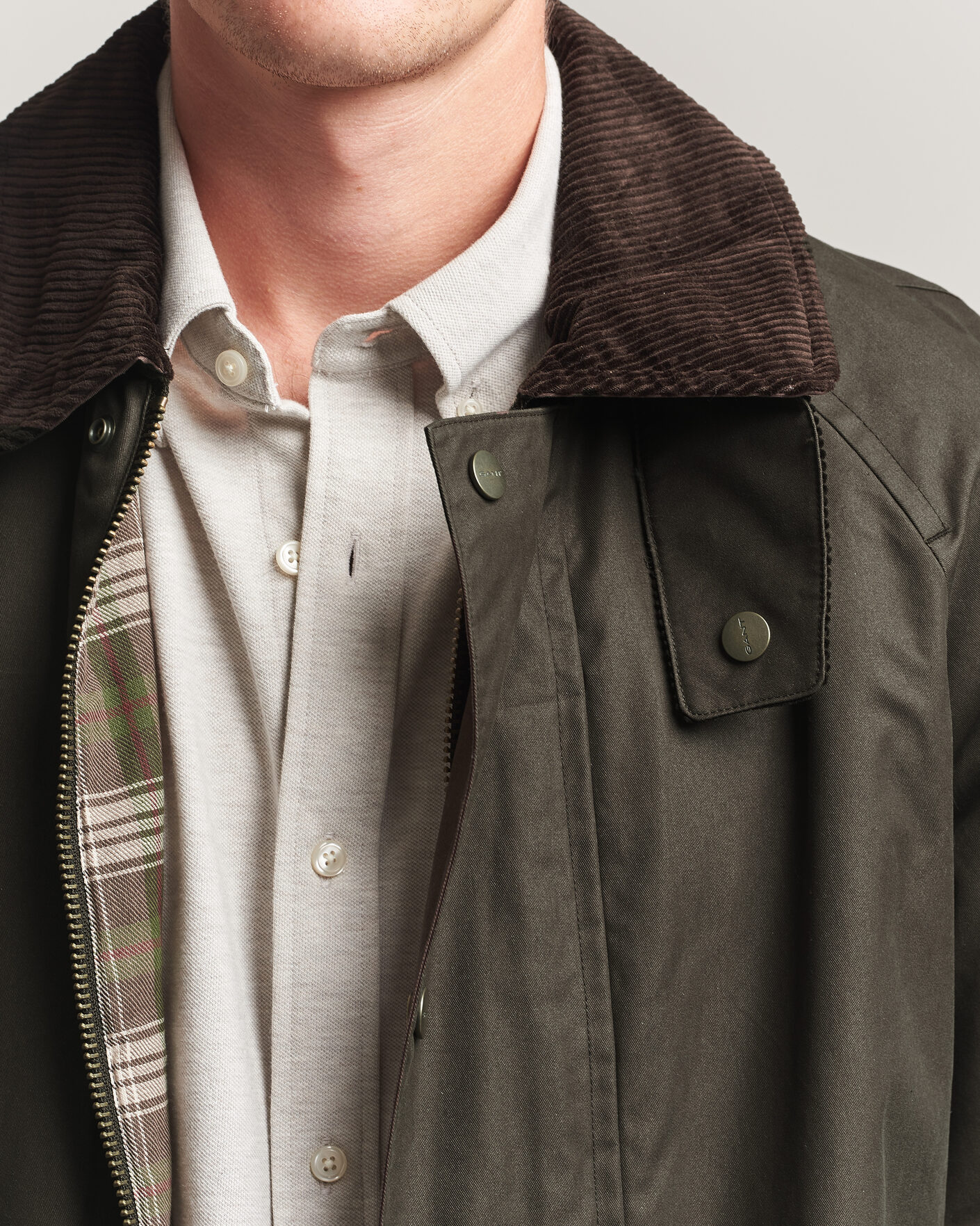 Herr | Jackor | Gant | Waxed Barn Jacket Black Brown