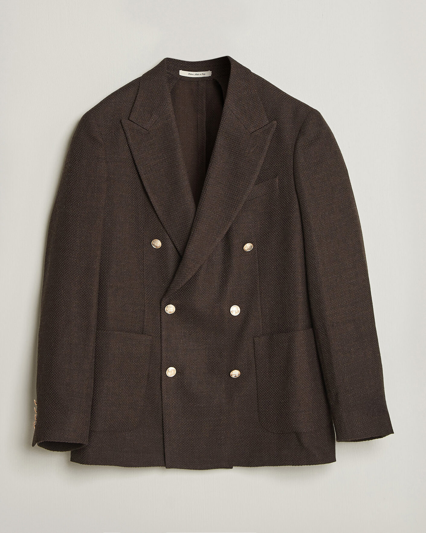 Herr | Kavajer | Gant | Wool Textured Double Breasted Blazer Black Brown