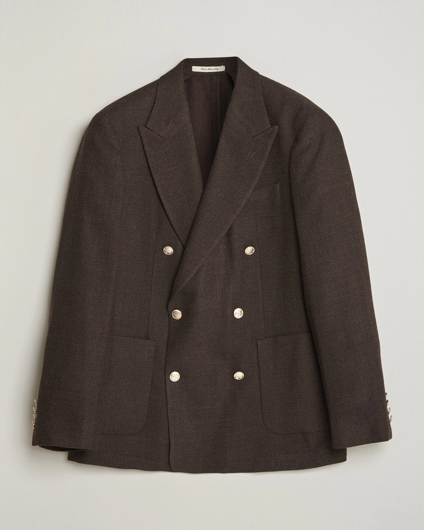 Herr | Kavajer | Gant | Wool Textured Double Breasted Blazer Black Brown