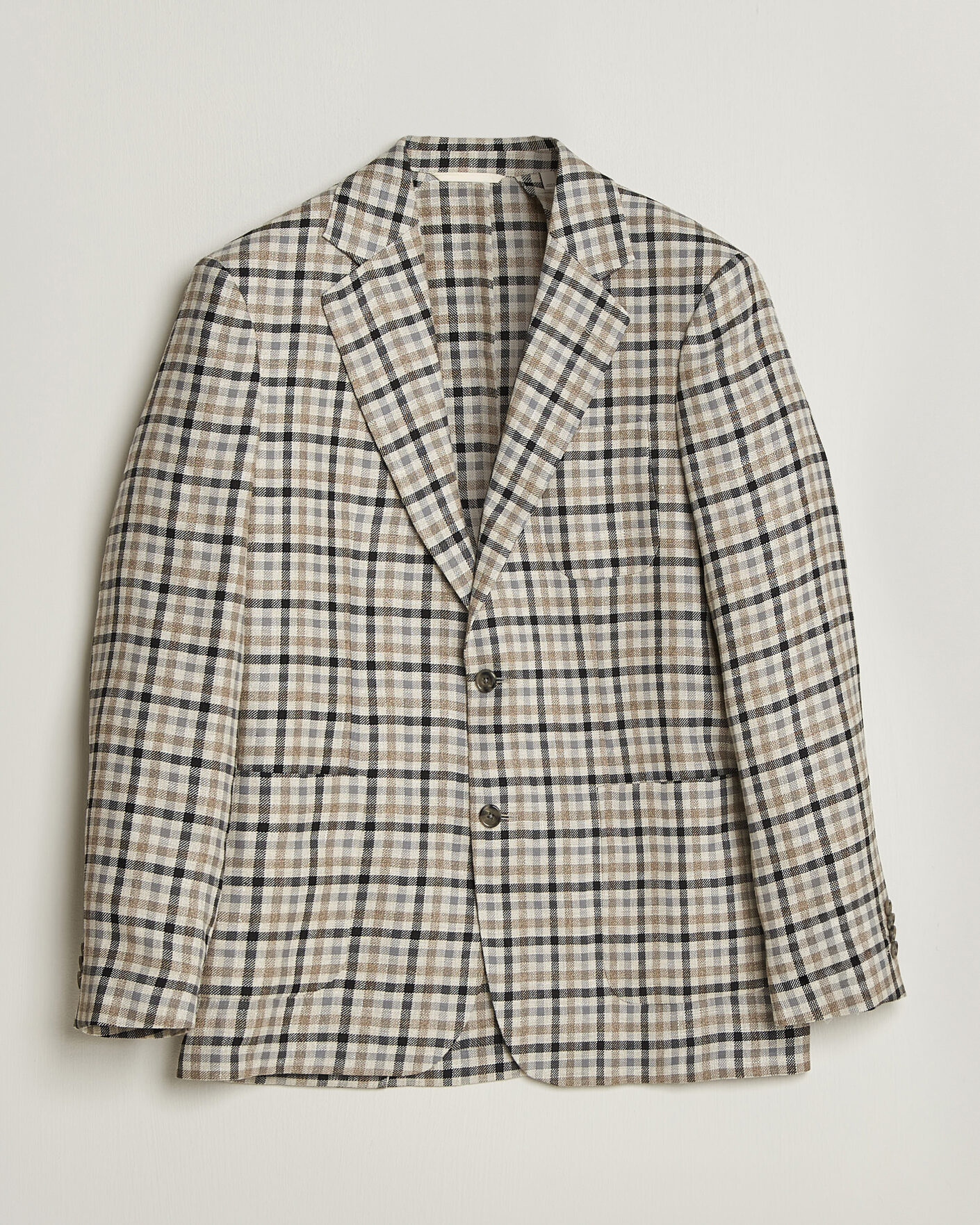 Herr | Kavajer | Gant | Wool/Linen Checked Blazer Cream