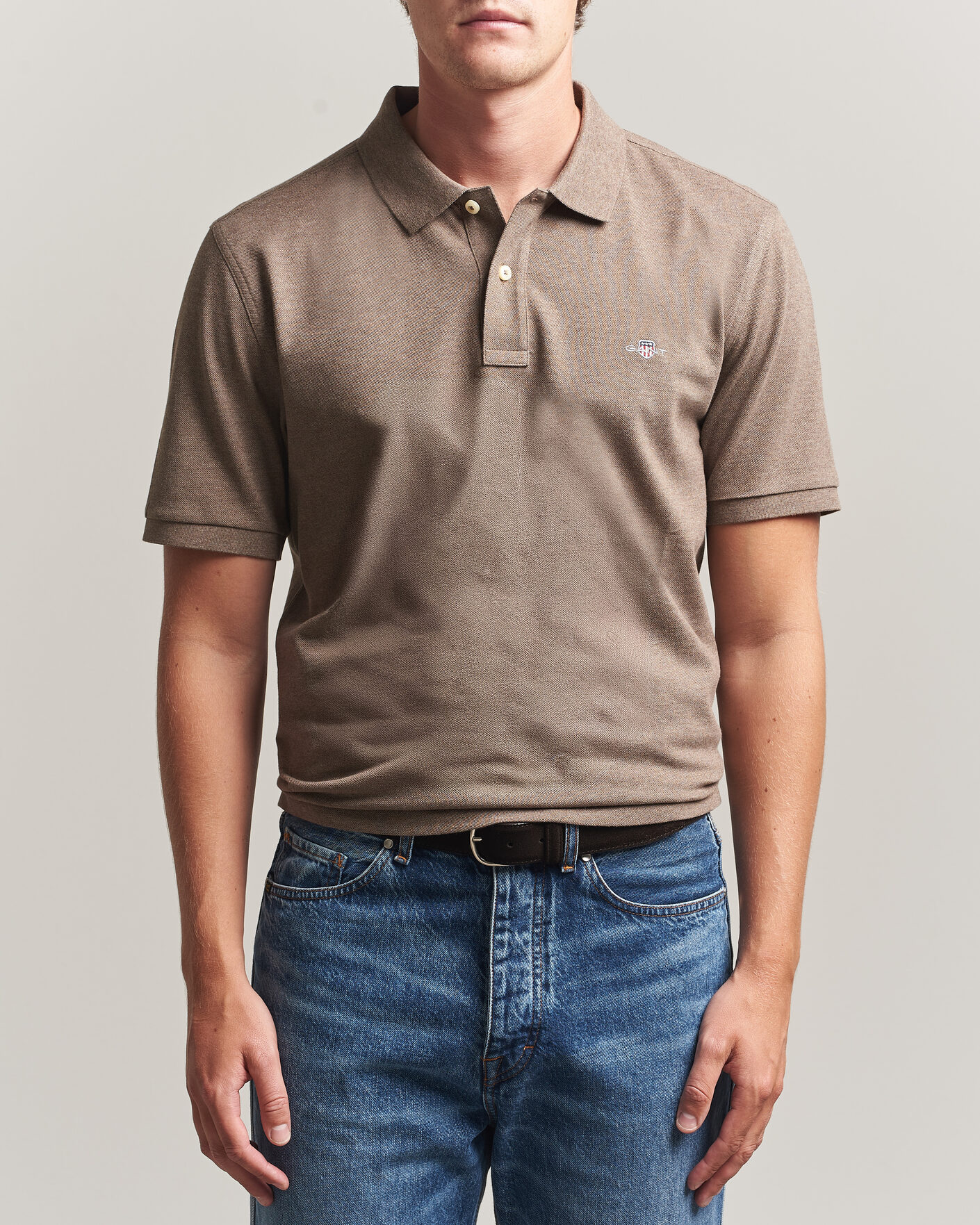 Herr | Pikéer | Gant | The Original Polo Dark Hazelnut Melange
