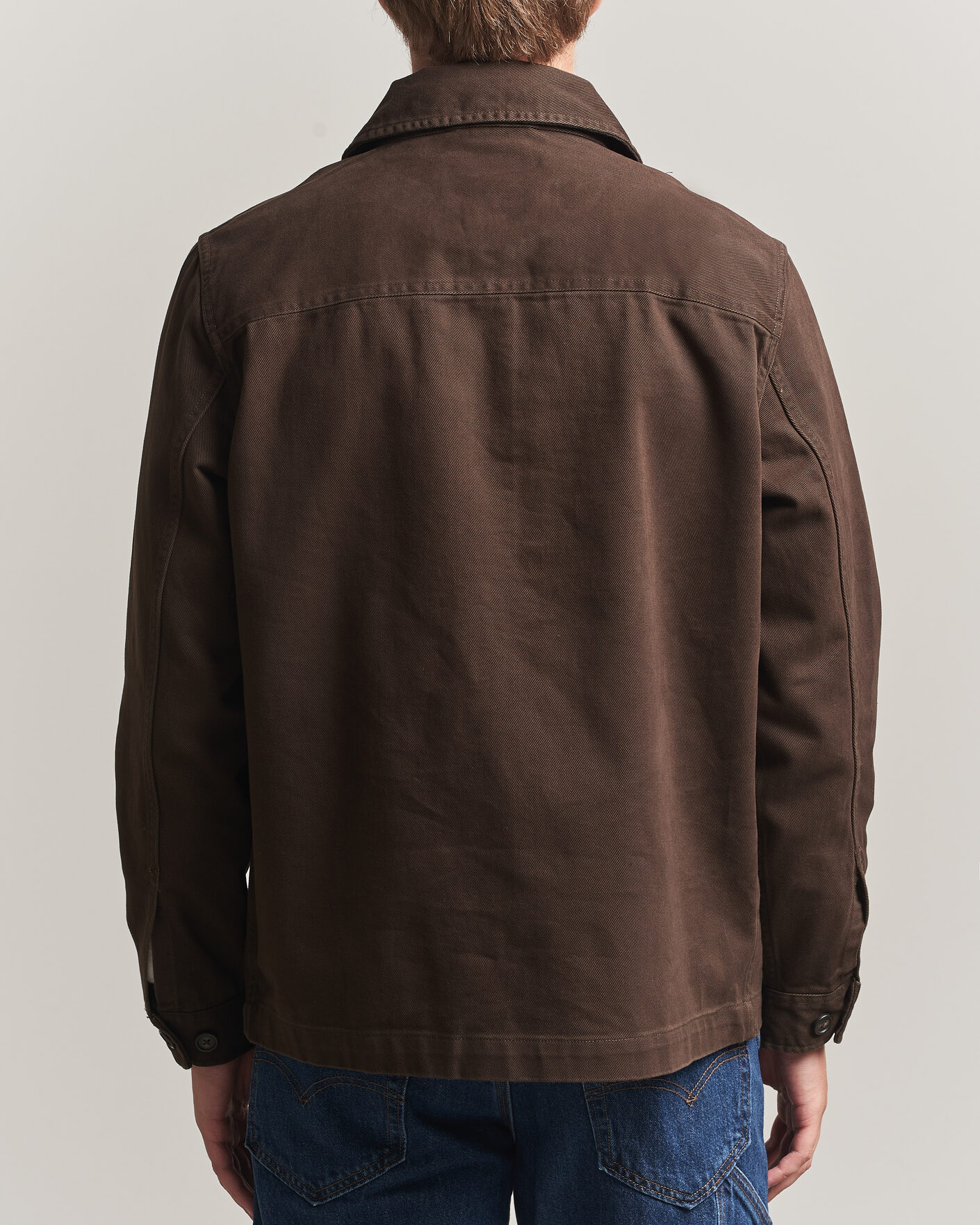 Herr | Skjortor | Gant | Regular Fit Brushed Twill Overshirt Black Brown