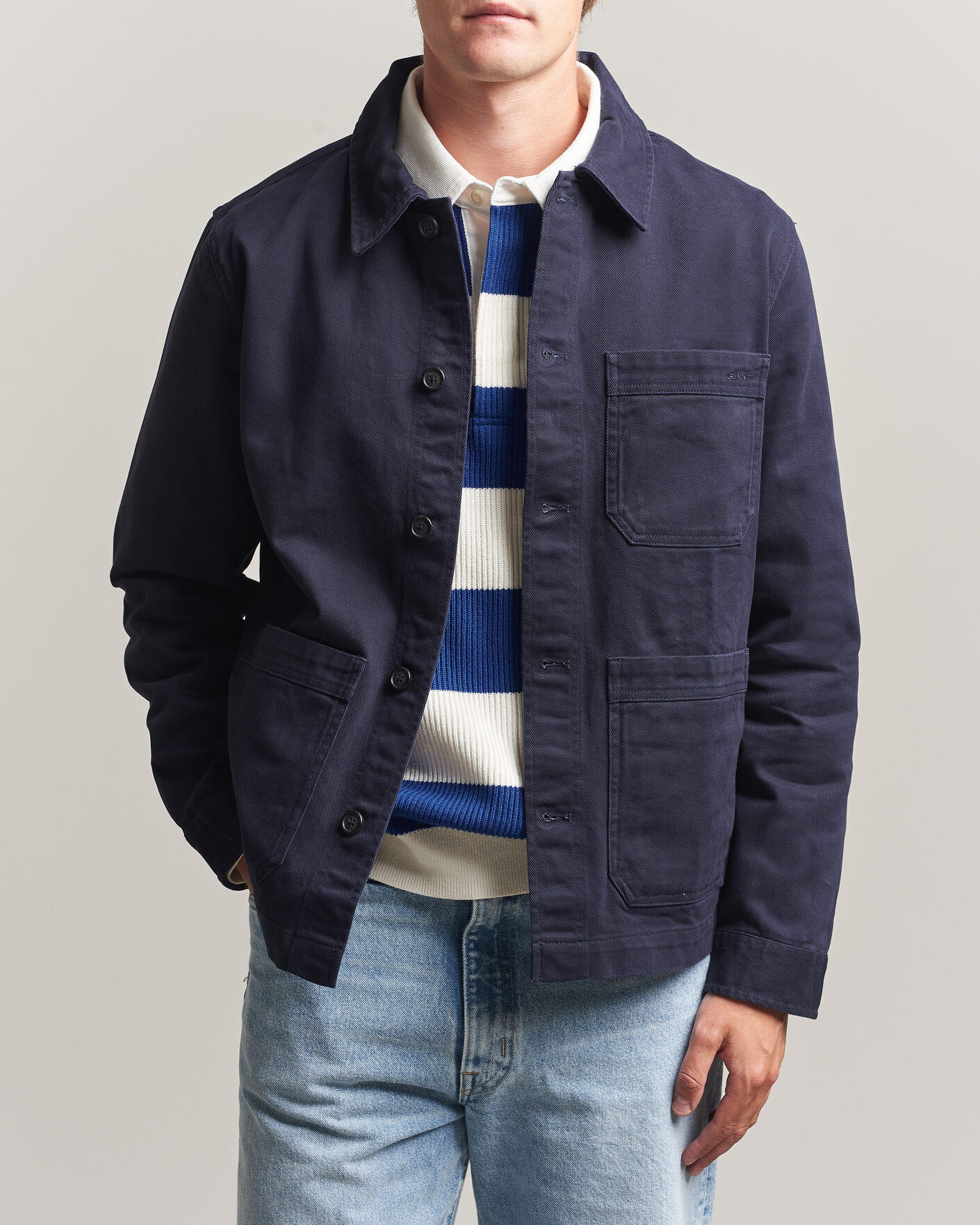 Herr | Skjortor | Gant | Regular Fit Brushed Twill Overshirt Evening Blue
