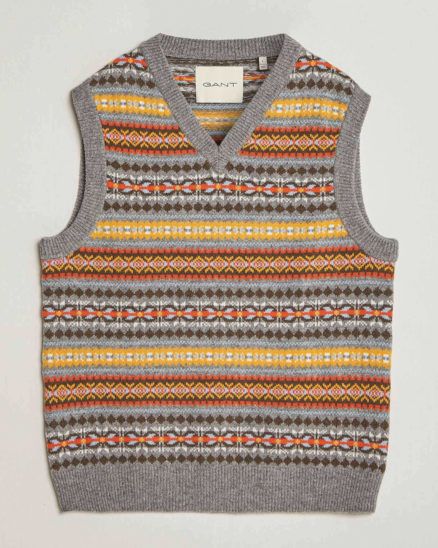 Herr | Tröjor | Gant | Wool Knitted Fairisle Vest Multi