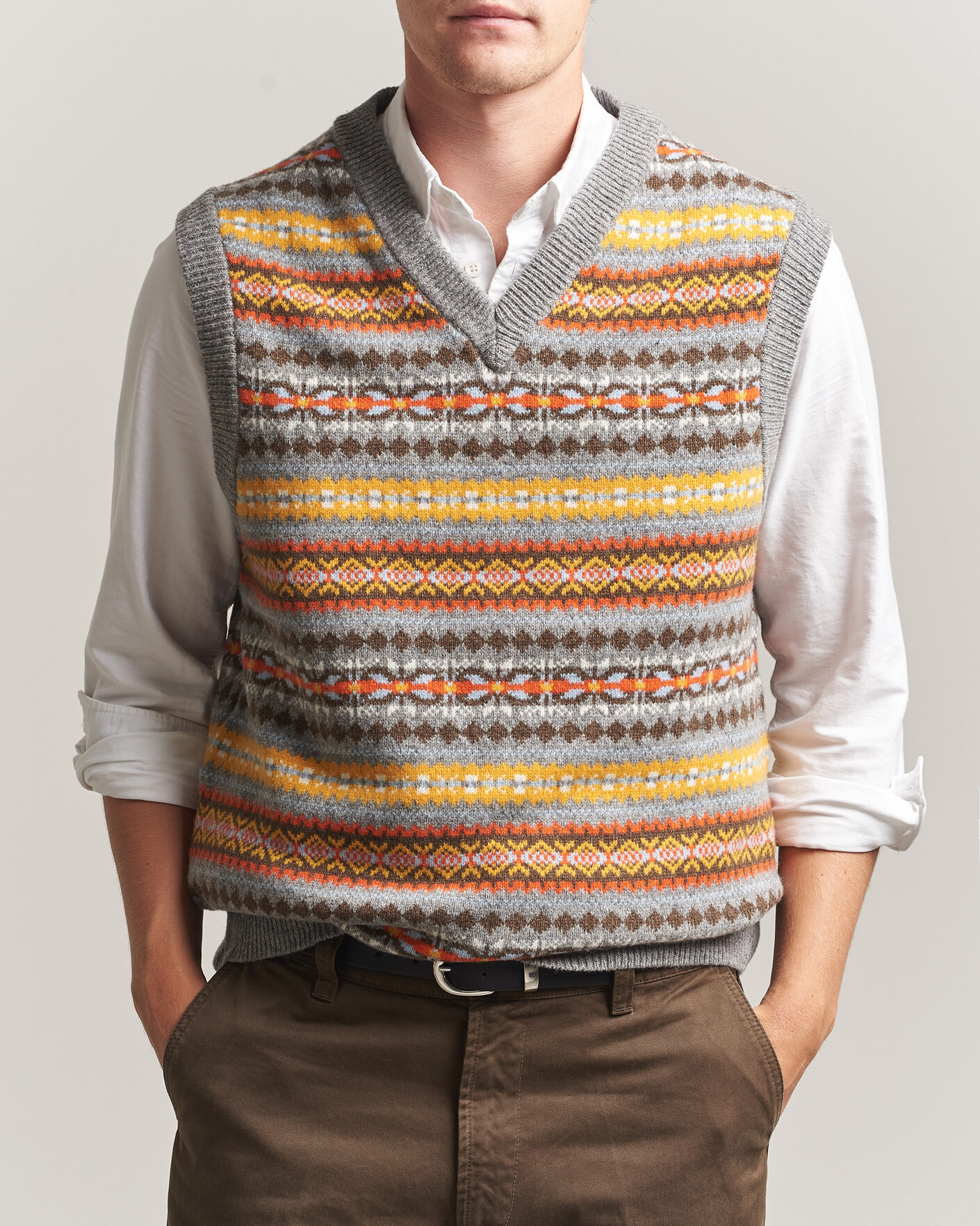 Herr | Tröjor | Gant | Wool Knitted Fairisle Vest Multi