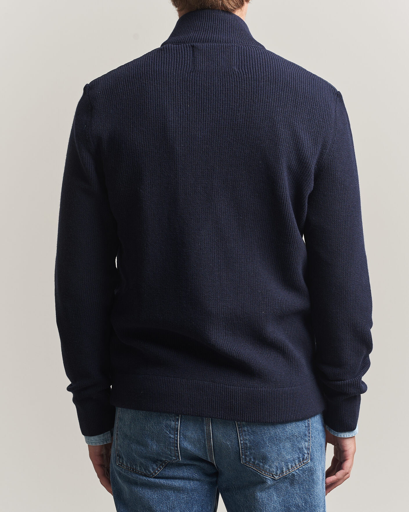 Herr | Tröjor | Gant | Hybrid Full Zip Evening Blue