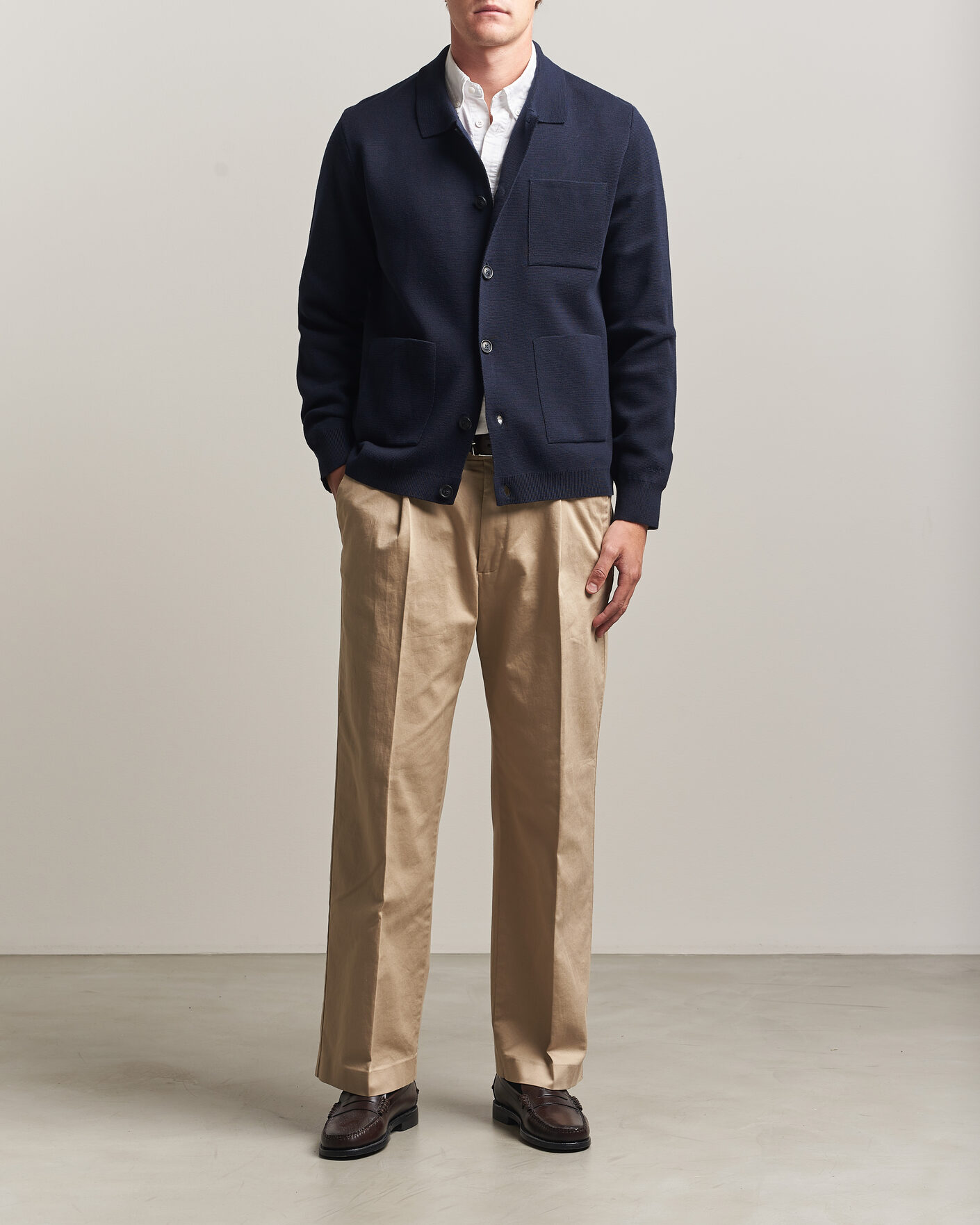 Herr | Tröjor | Gant | Milano Knitted Cardigan Evening Blue
