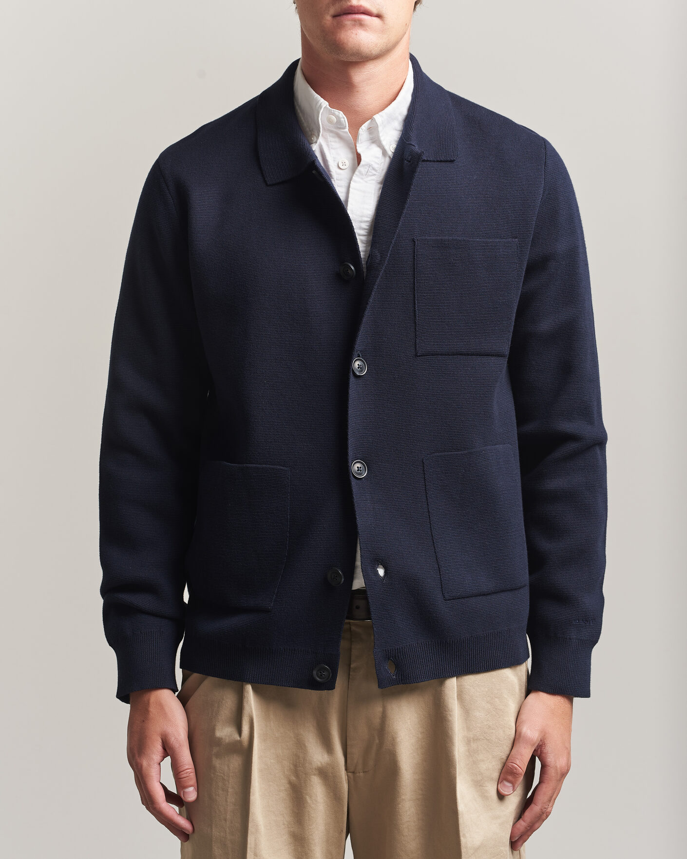 Herr | Tröjor | Gant | Milano Knitted Cardigan Evening Blue