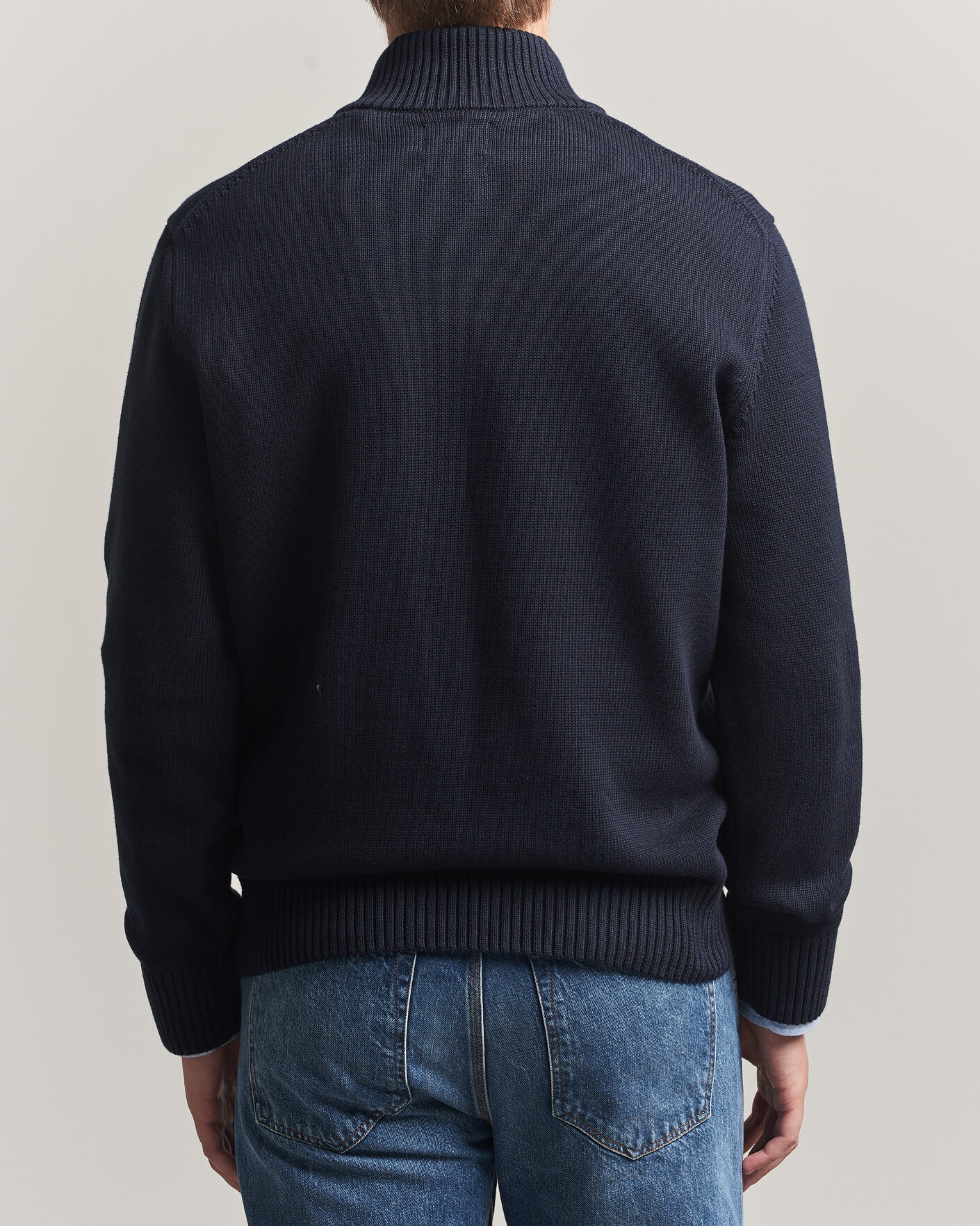 Herr | Tröjor | Gant | Supima Cotton Half Buttoned Neck Evening Blue