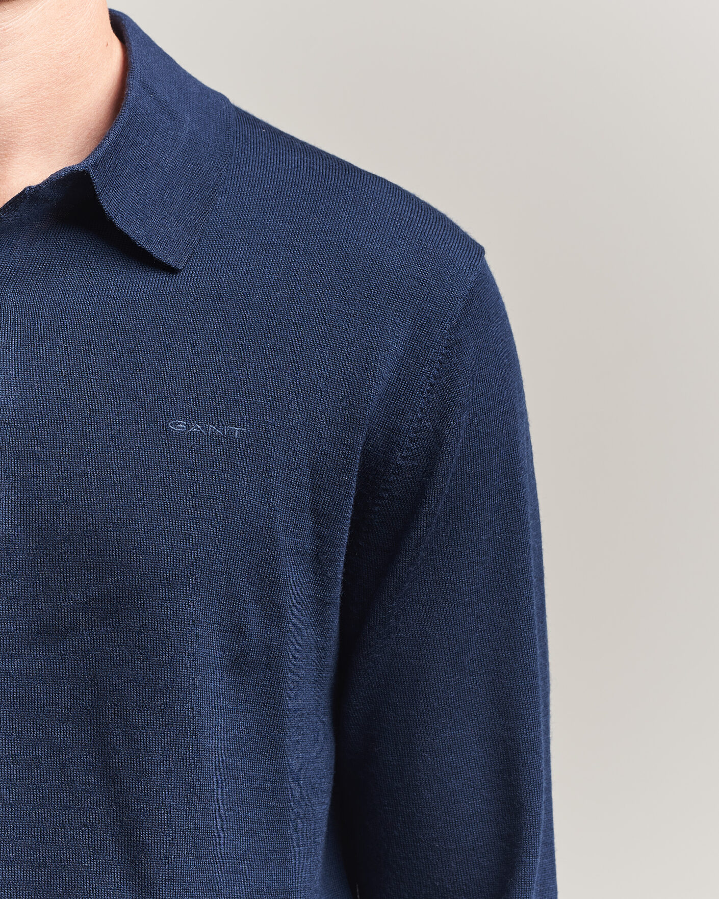Herr | Tröjor | Gant | Extrafine Merino Knitted Polo Marine