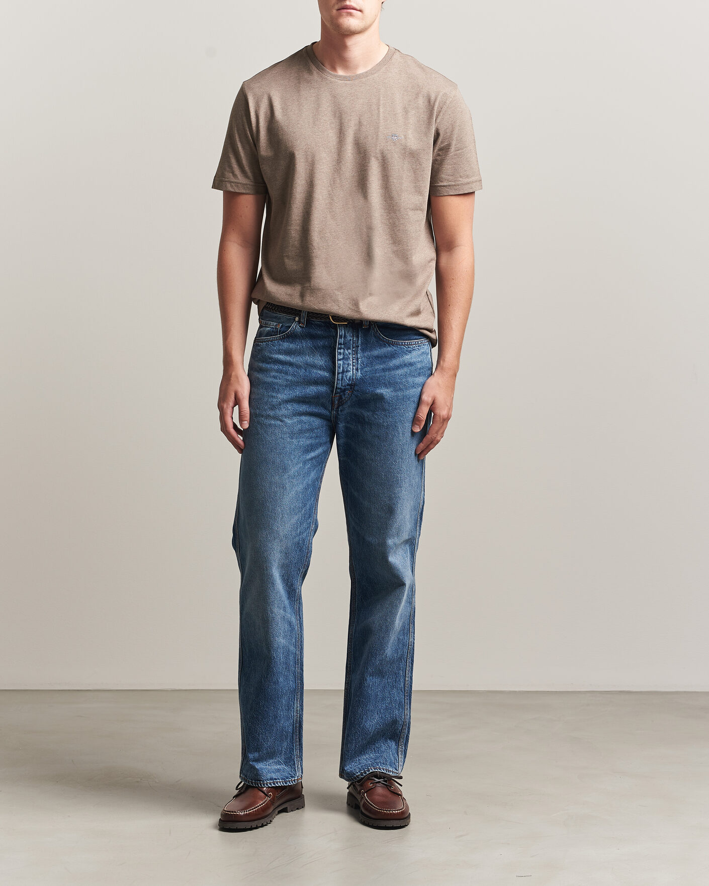Herr | T-Shirts | Gant | The Original T-Shirt Dark Hazelnut Melange