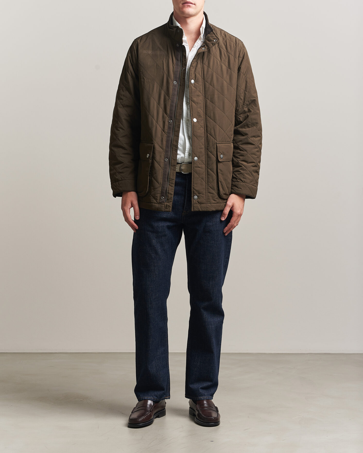 Herr | Jackor | Gant | Classic Quilted Mid Jacket Black Brown