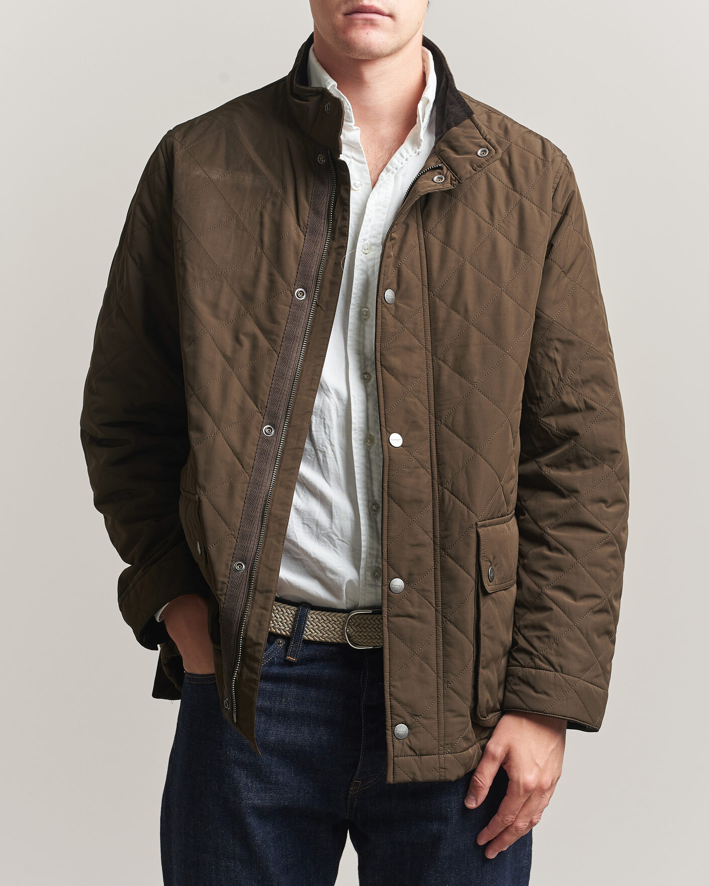 Herr | Jackor | Gant | Classic Quilted Mid Jacket Black Brown