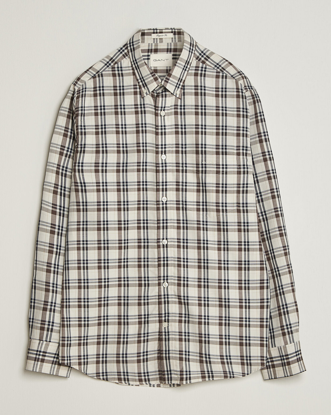 Herr | Skjortor | Gant | Regular Fit Twill Checked Shirt Sand