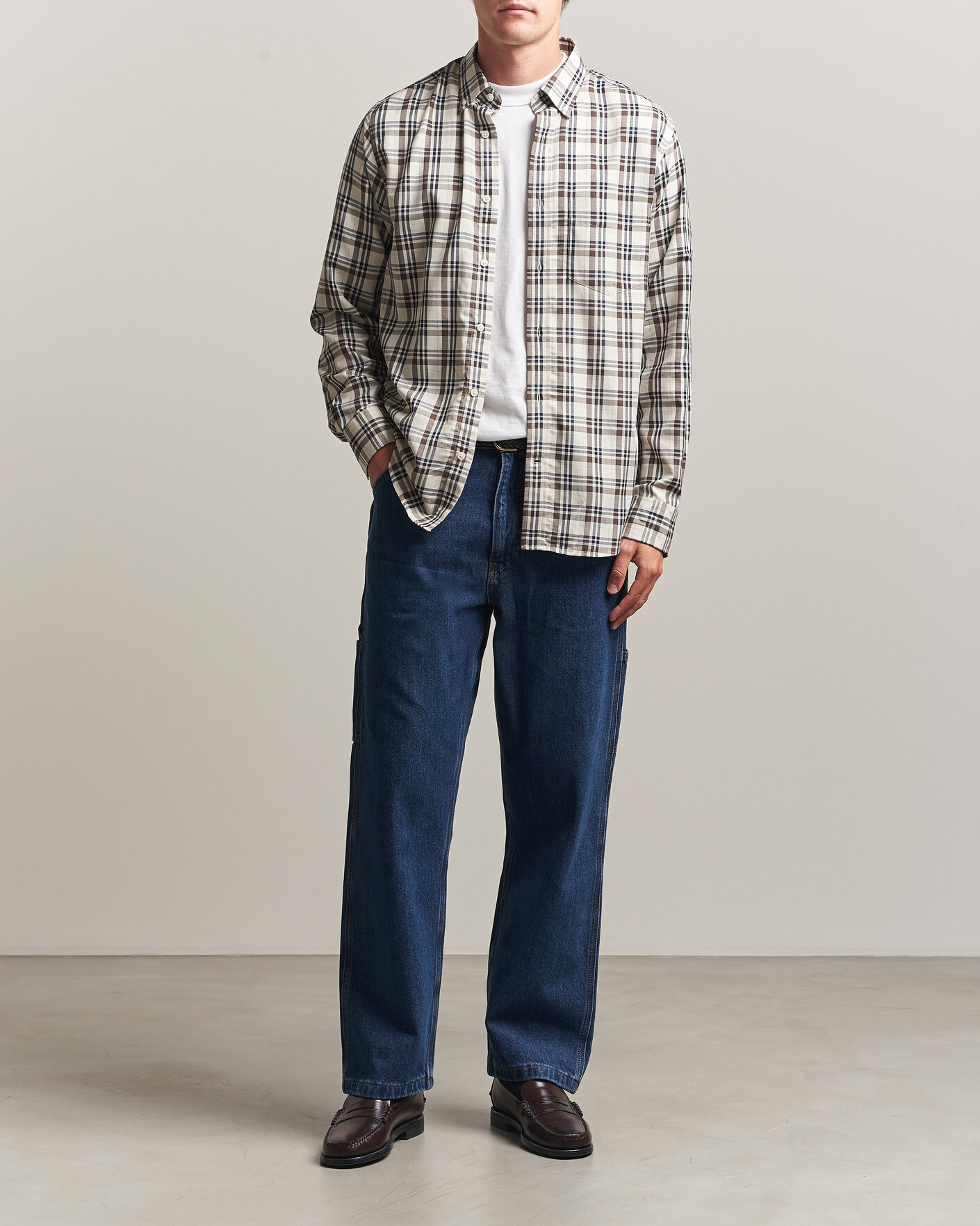 Herr | Skjortor | Gant | Regular Fit Twill Checked Shirt Sand