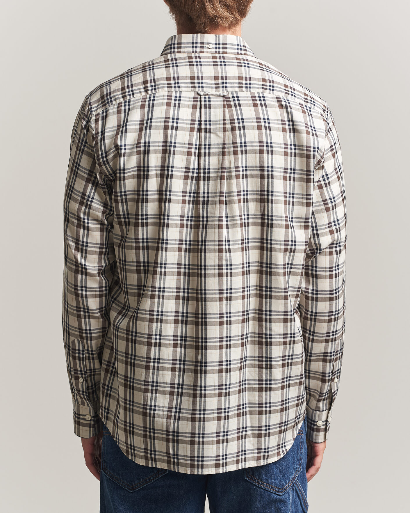 Herr | Skjortor | Gant | Regular Fit Twill Checked Shirt Sand