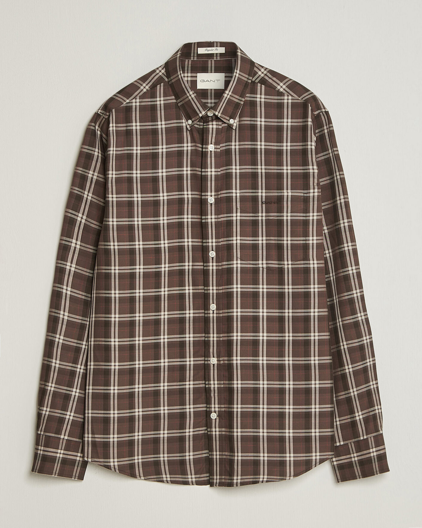 Herr | Skjortor | Gant | Regular Fit Twill Checked Shirt Faded Taupe