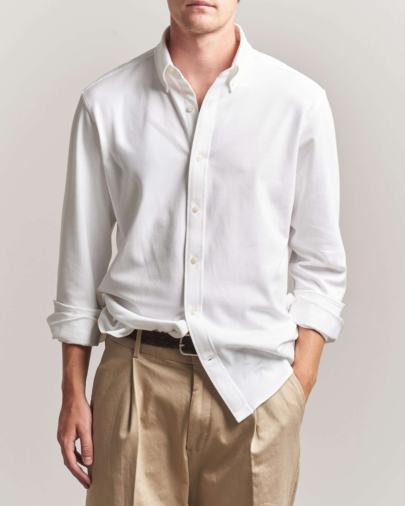 Herr | Skjortor | Gant | Regular Fit Jersey Pique Shirt White
