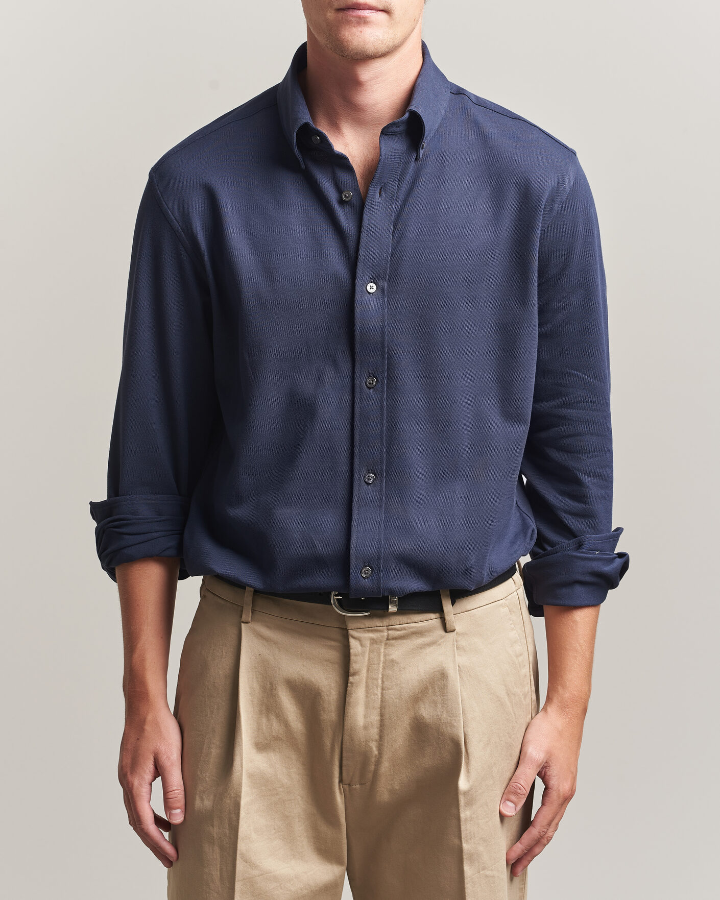 Herr | Skjortor | Gant | Regular Fit Jersey Pique Shirt Marine