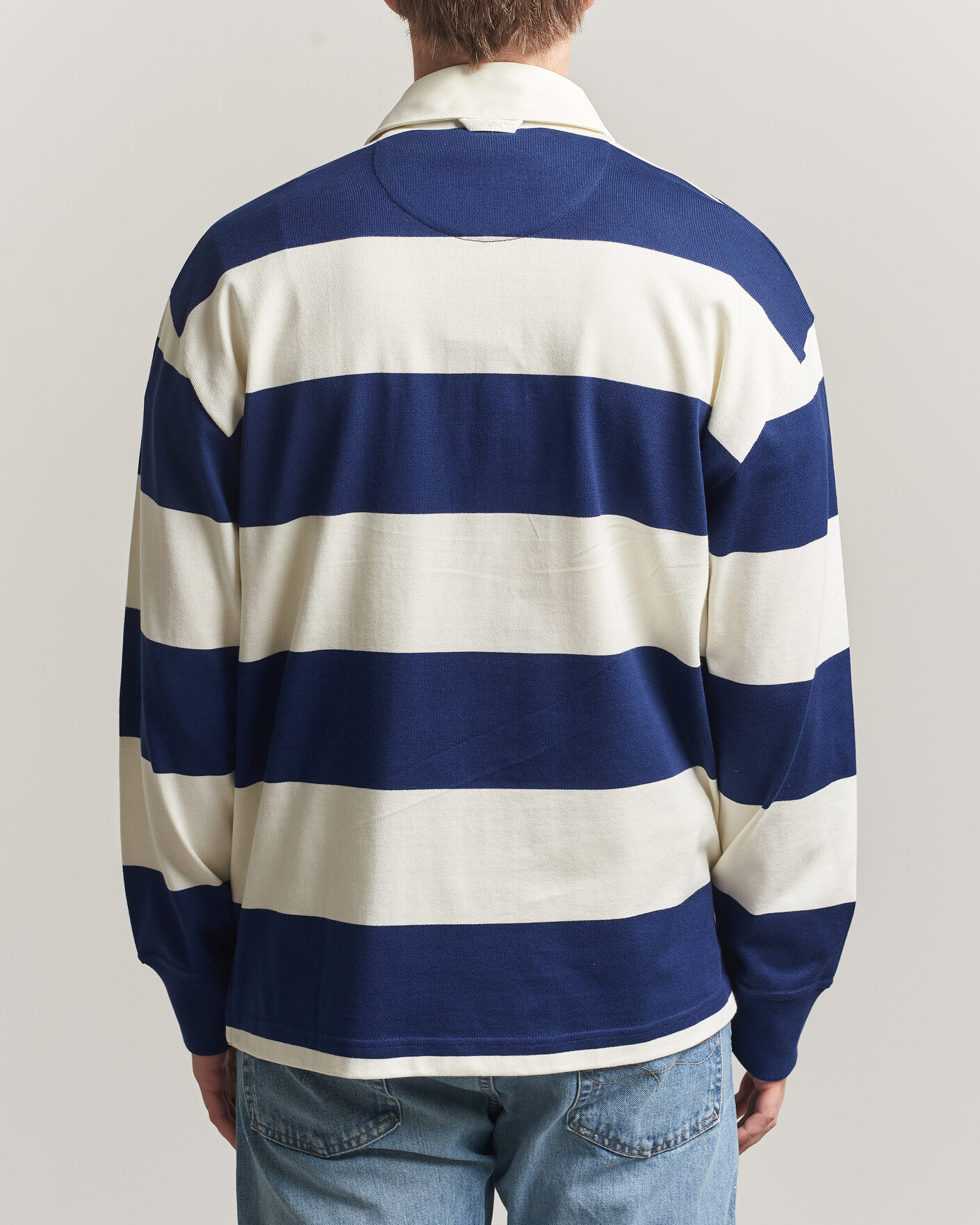 Herr | Tröjor | Gant | YALE Striped Heavy Rugger Rich Navy