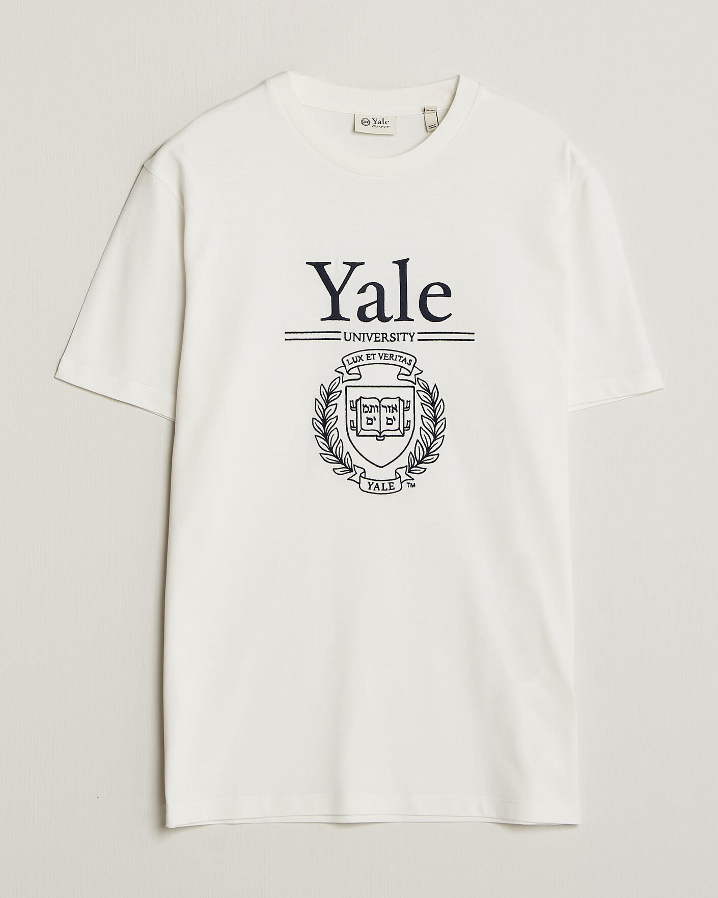 Herr | T-Shirts | Gant | YALE Crew Neck T-Shirt Eggshell