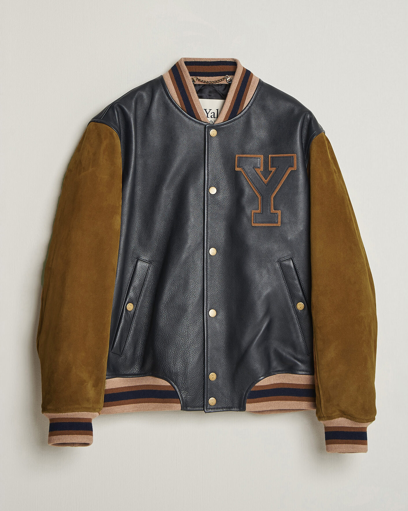 Herr | Jackor | Gant | YALE Suede/Leather Varsity Jacket Navy