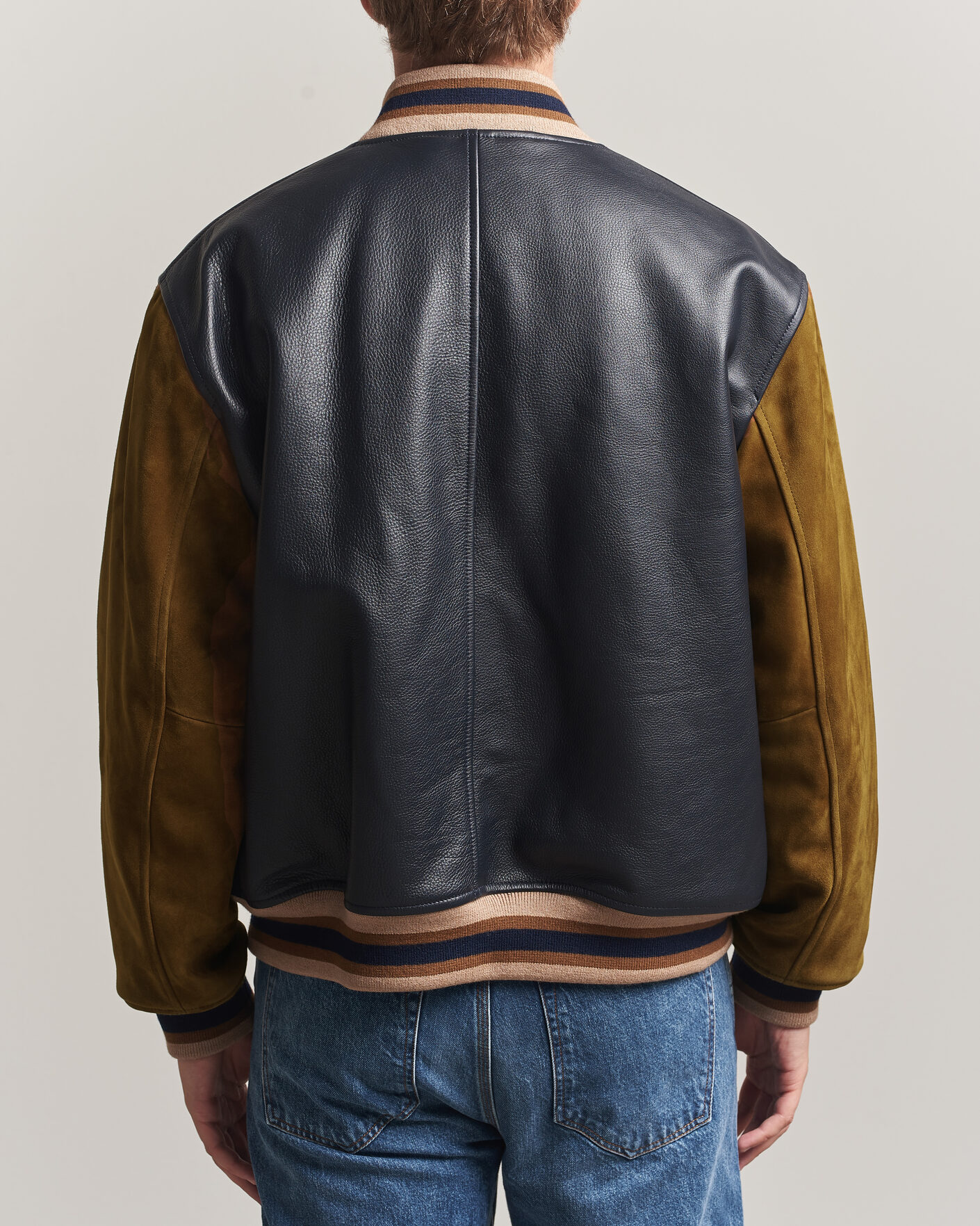 Herr | Jackor | Gant | YALE Suede/Leather Varsity Jacket Navy