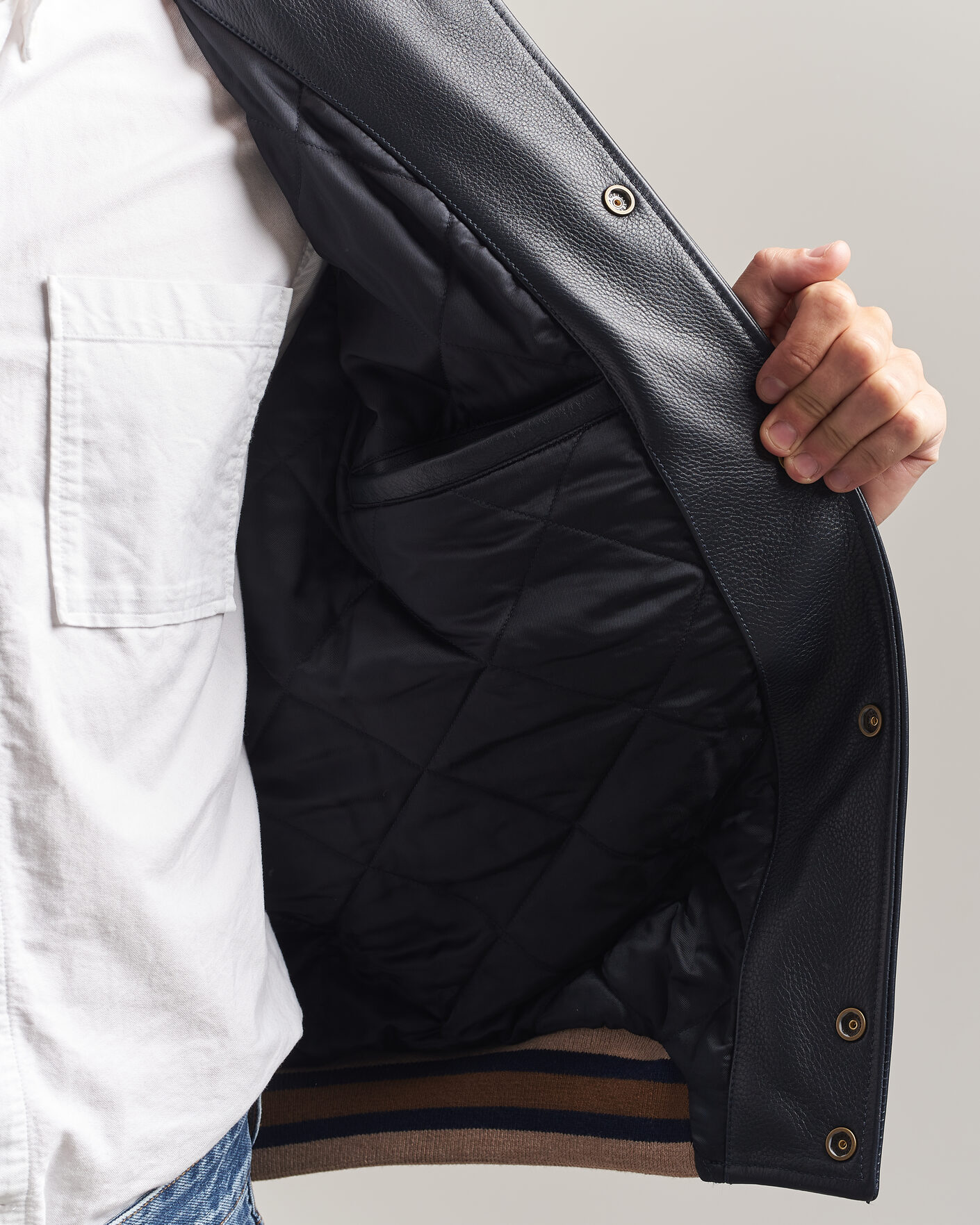 Herr | Jackor | Gant | YALE Suede/Leather Varsity Jacket Navy