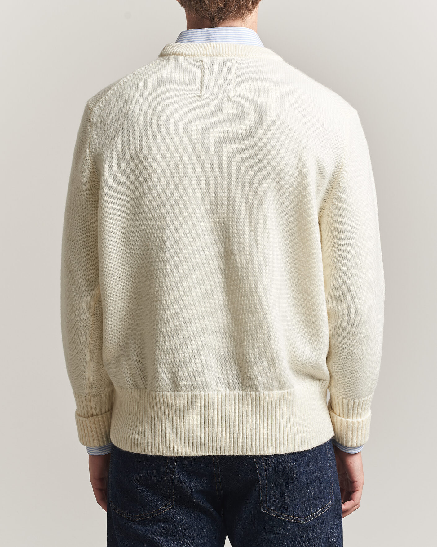 Herr | Tröjor | Gant | YALE Merino Crew Neck Cream