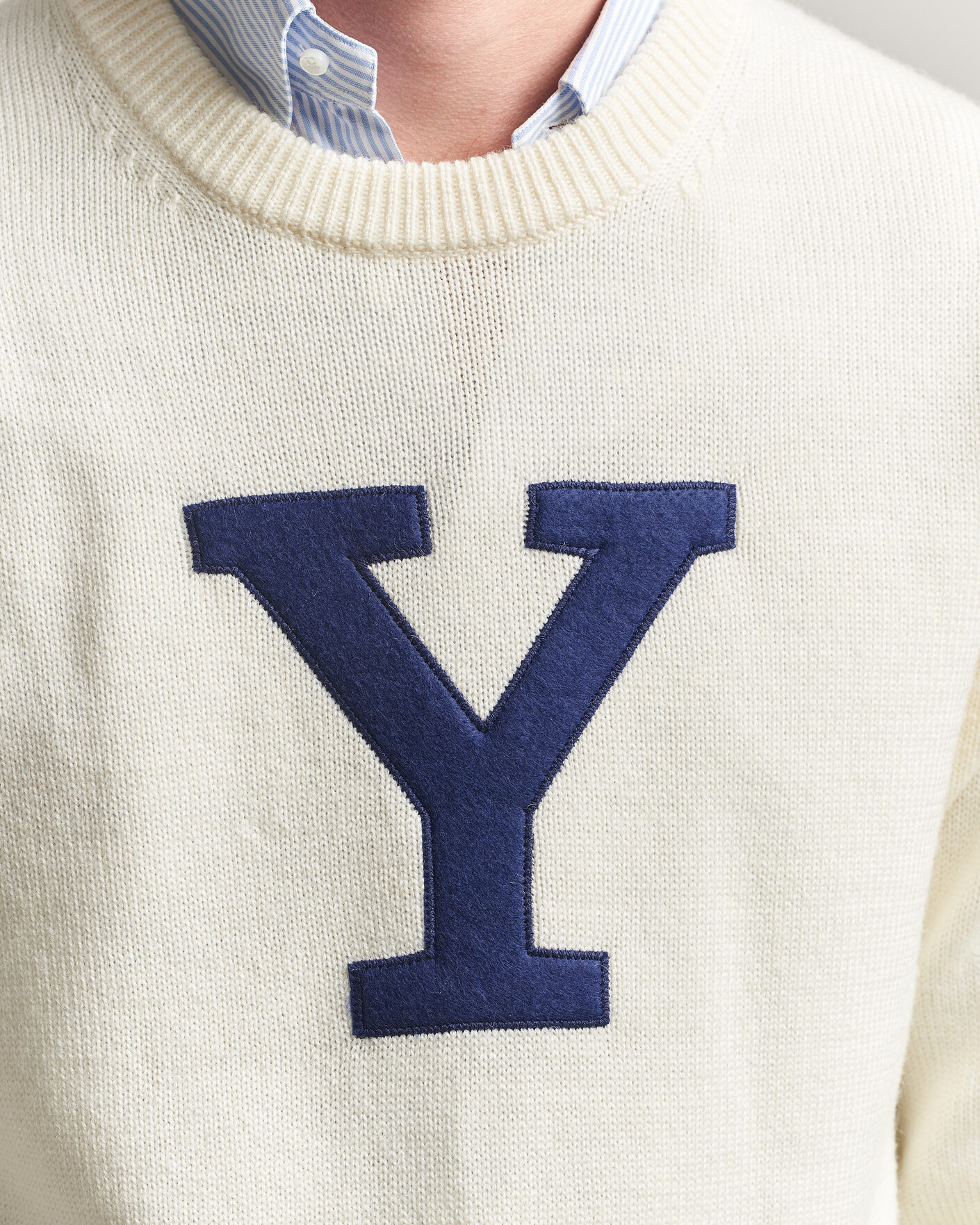 Herr | Tröjor | Gant | YALE Merino Crew Neck Cream
