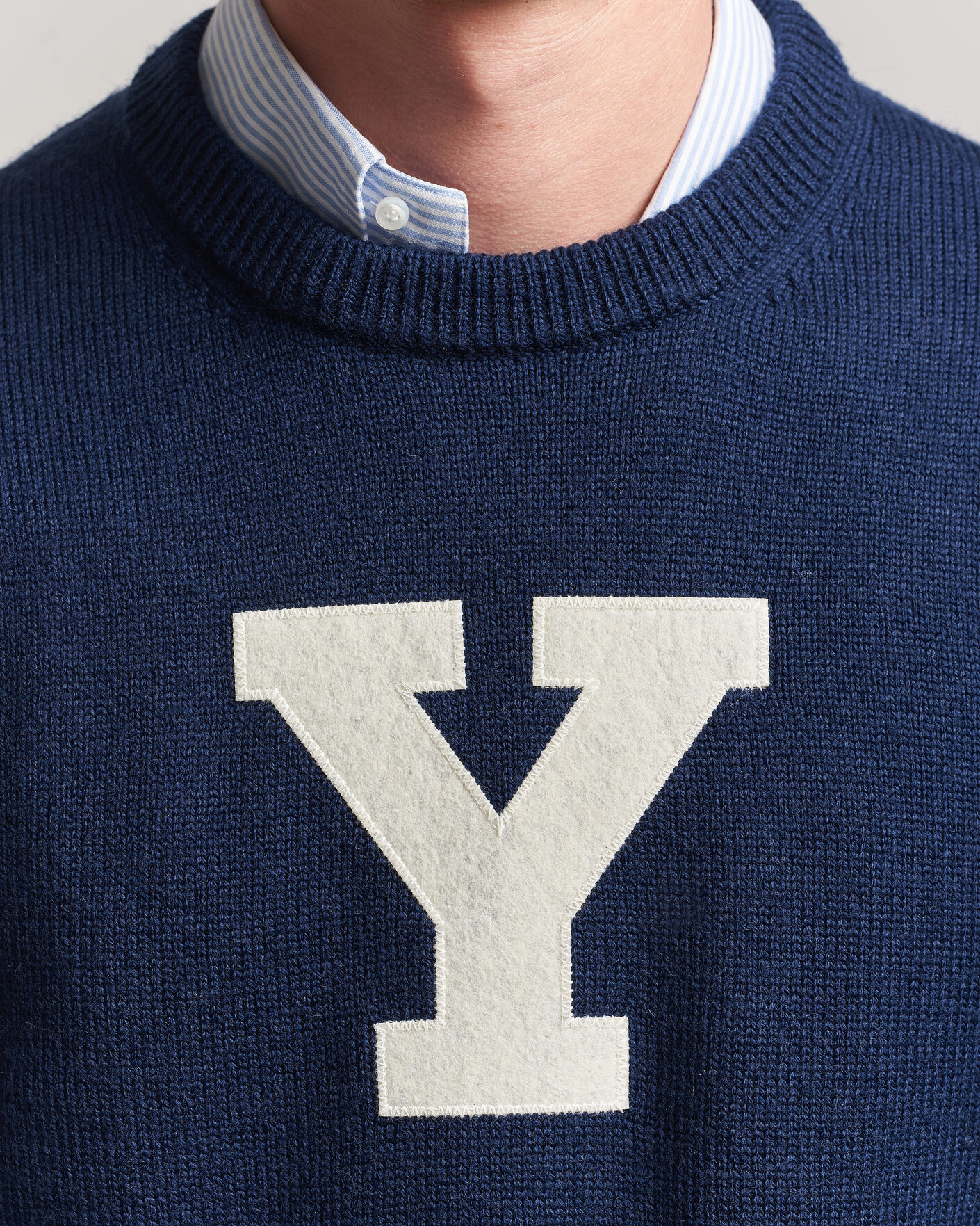 Herr | Tröjor | Gant | YALE Merino Crew Neck Marine