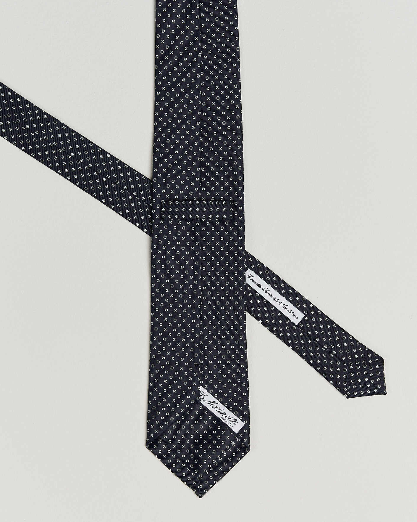 Herr | Slipsar | E. Marinella | 3-Fold Printed Silk Tie Navy