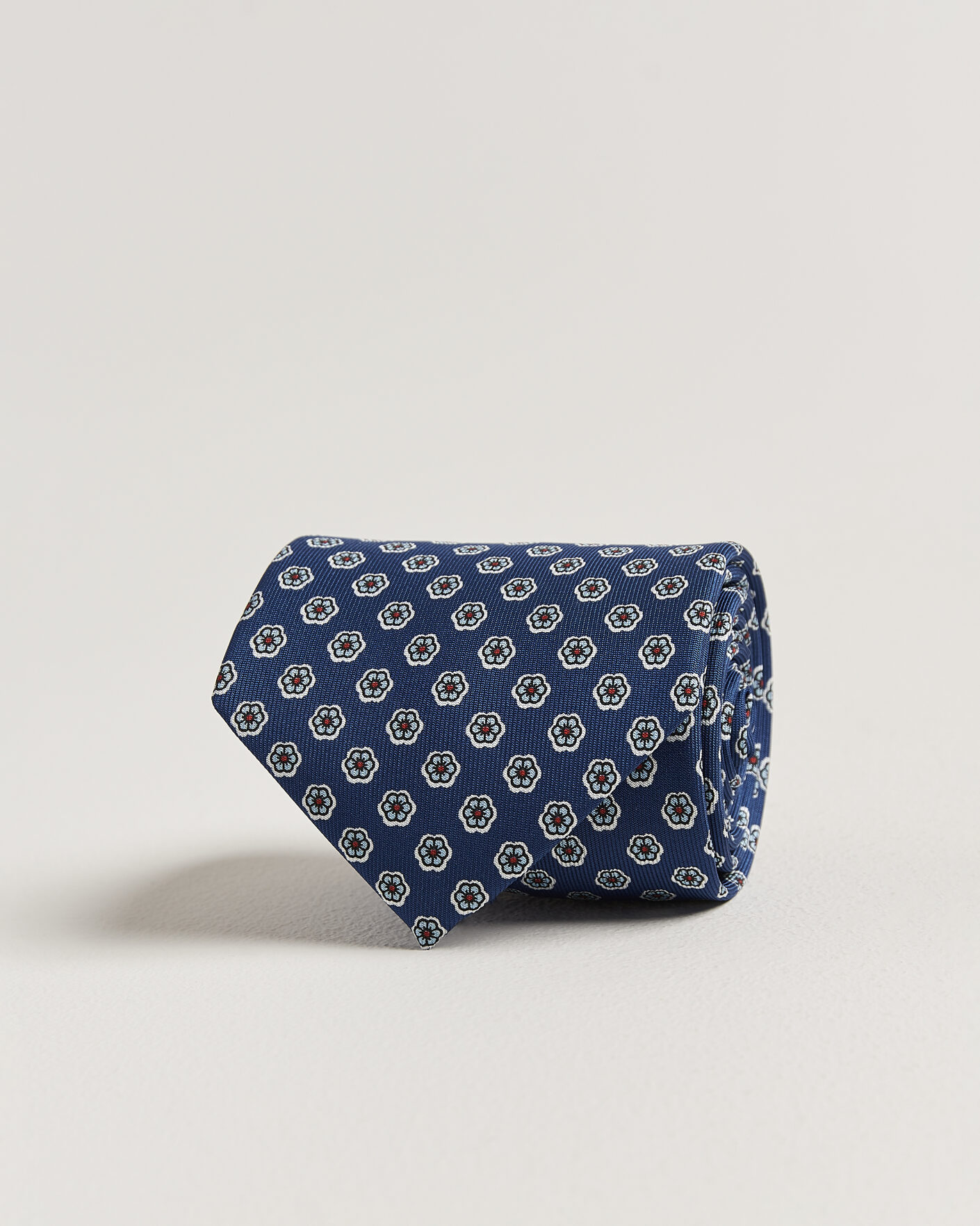 Herr | Senast inkommet | E. Marinella | 3-Fold Printed Silk Tie Dark Blue