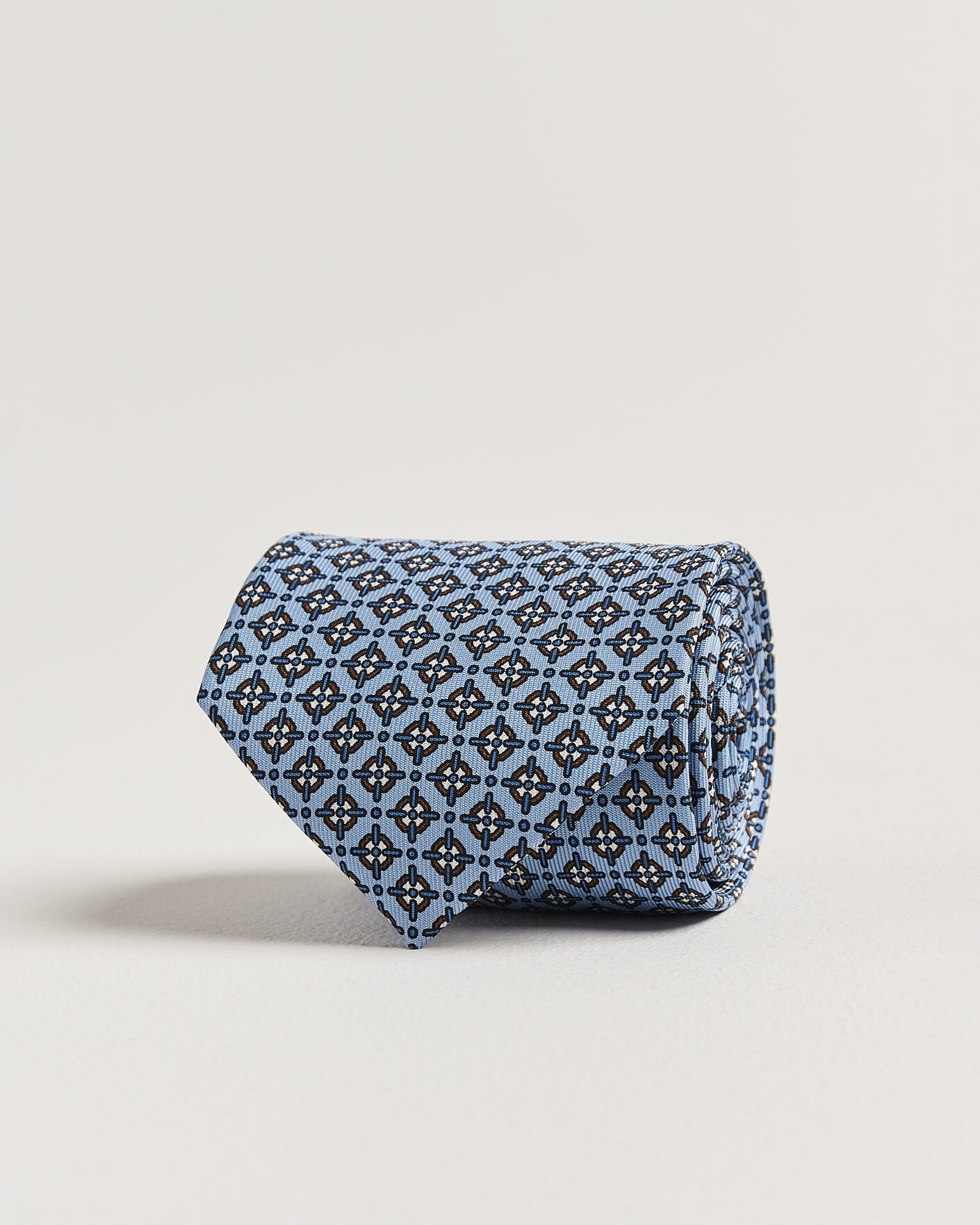 Herr | Slipsar | E. Marinella | 3-Fold Printed Silk Tie Blue
