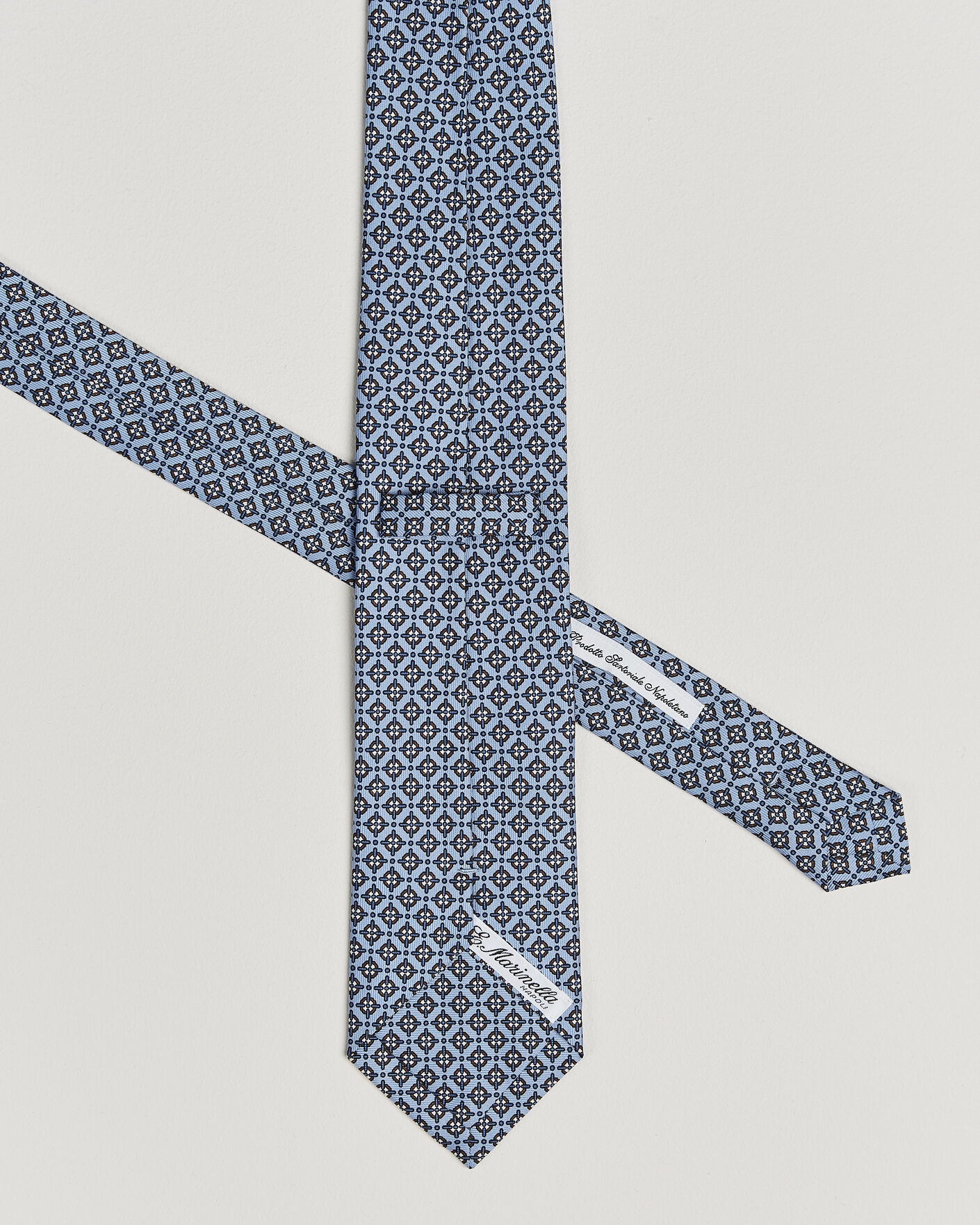 Herr | Slipsar | E. Marinella | 3-Fold Printed Silk Tie Blue