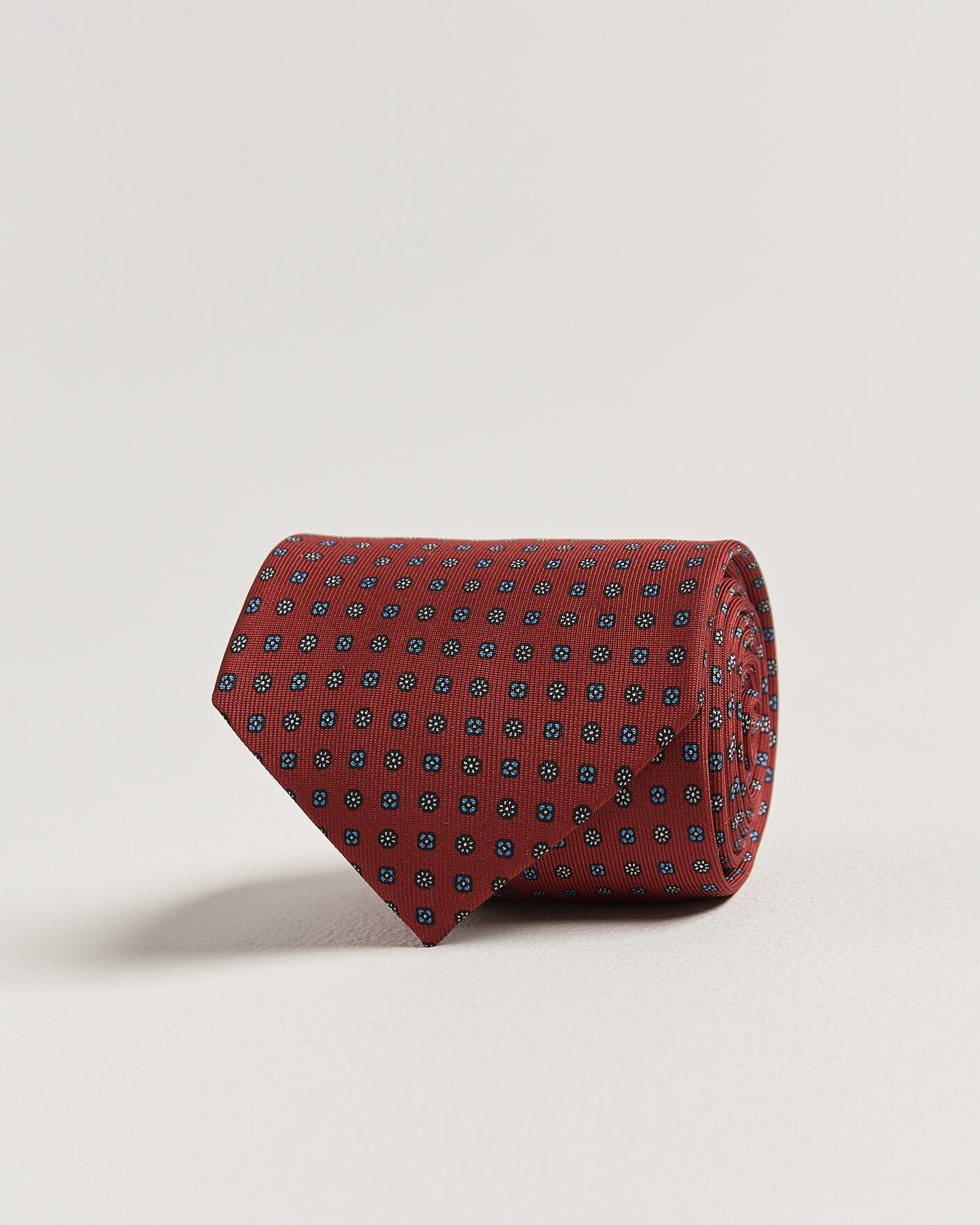 Herr | Slipsar | E. Marinella | 3-Fold Printed Silk Tie Dark Red