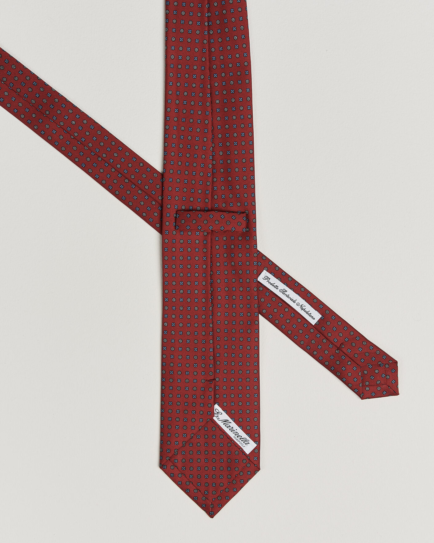 Herr | Slipsar | E. Marinella | 3-Fold Printed Silk Tie Dark Red