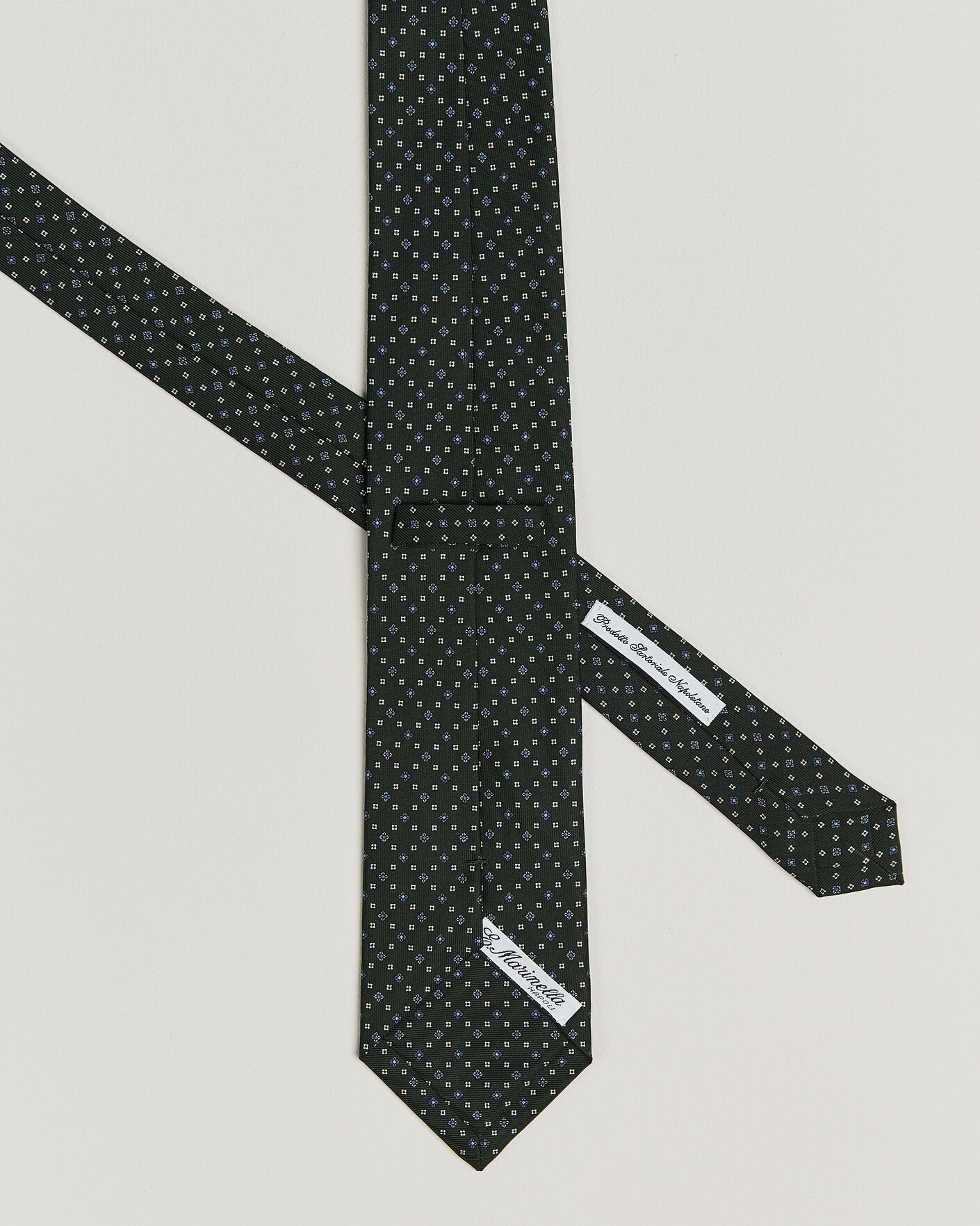 Herr | Slipsar | E. Marinella | 3-Fold Printed Silk Tie Dark Green