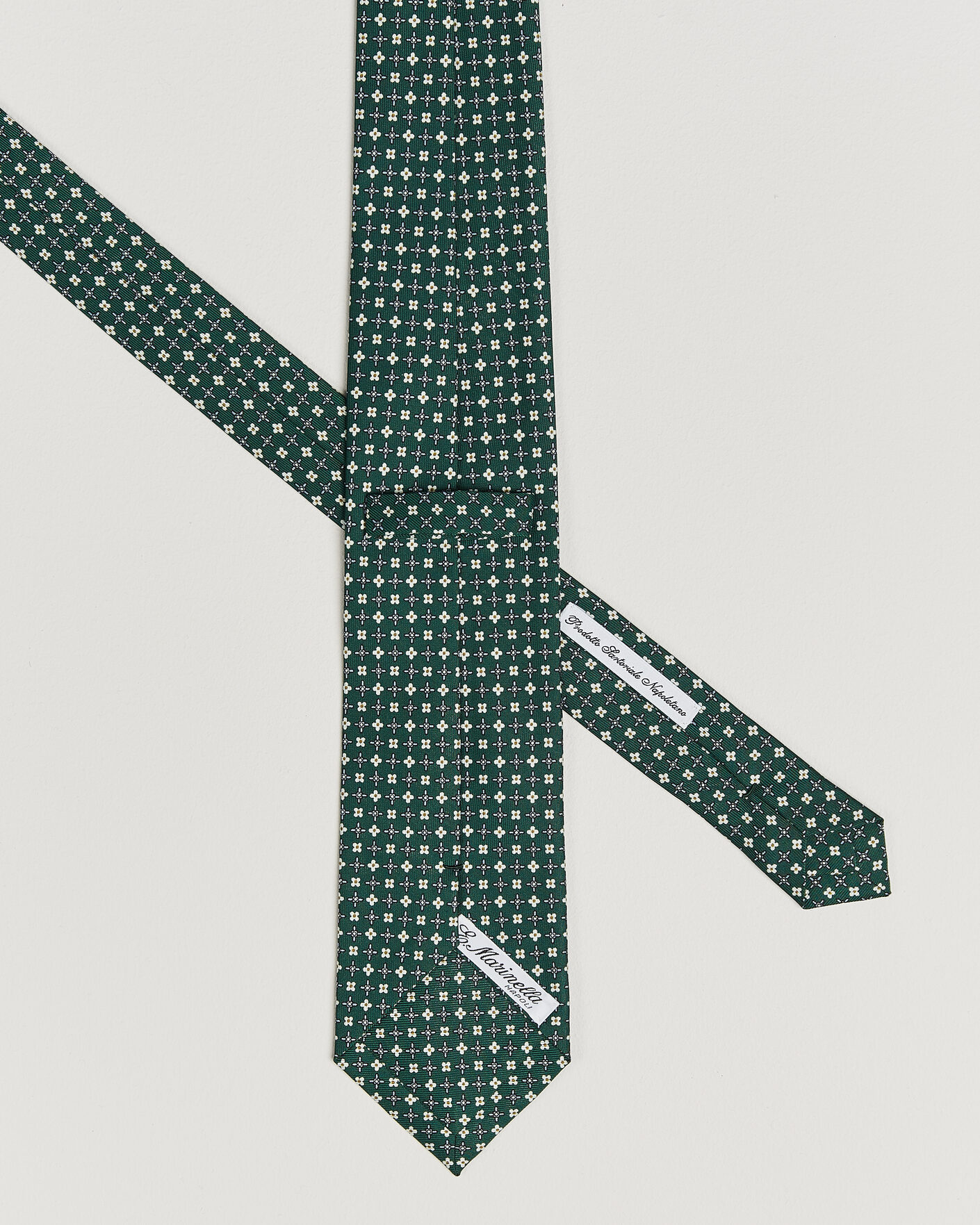 Herr | Slipsar | E. Marinella | 3-Fold Printed Silk Tie Dark Green