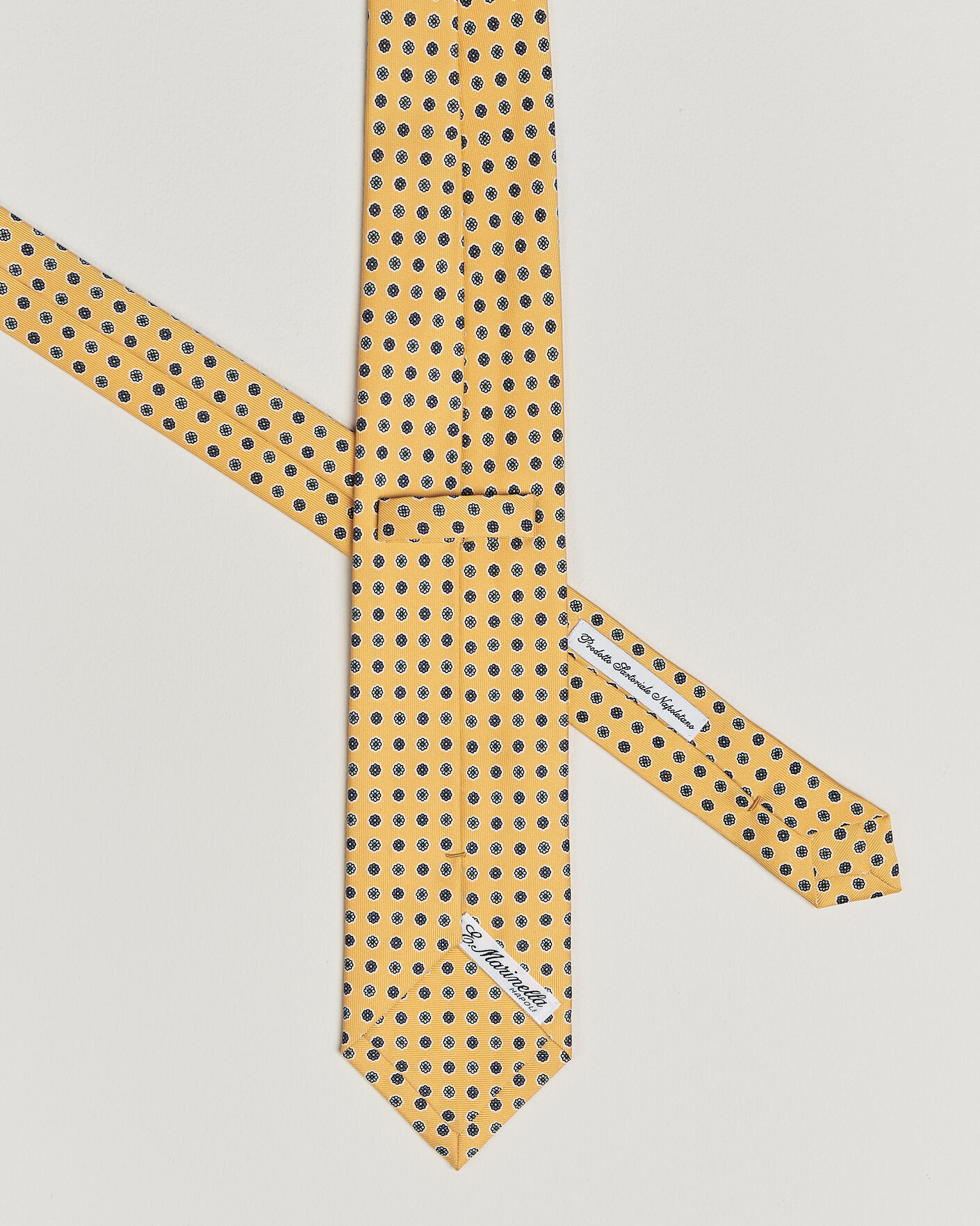 Herr | Slipsar | E. Marinella | 3-Fold Printed Silk Tie Yellow