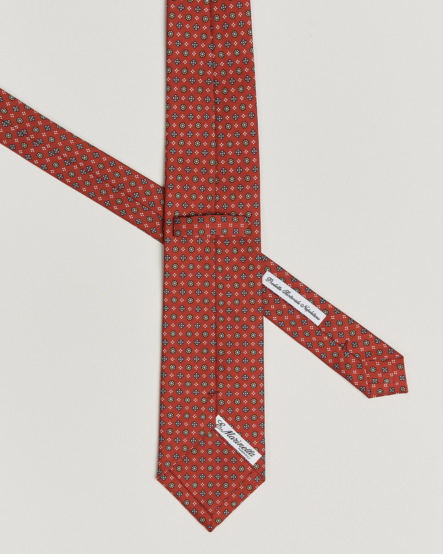 Herr | Slipsar | E. Marinella | 3-Fold Printed Silk Tie Red