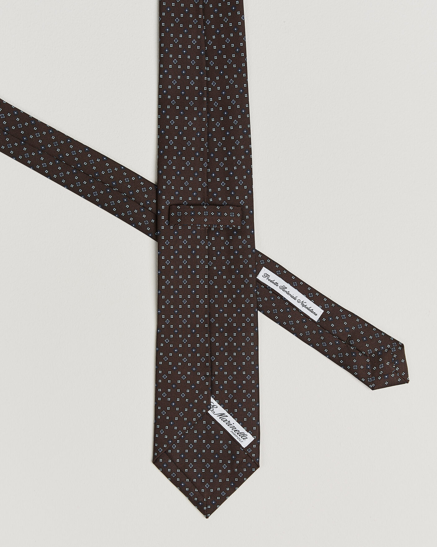 Herr | Slipsar | E. Marinella | 3-Fold Printed Silk Tie Brown