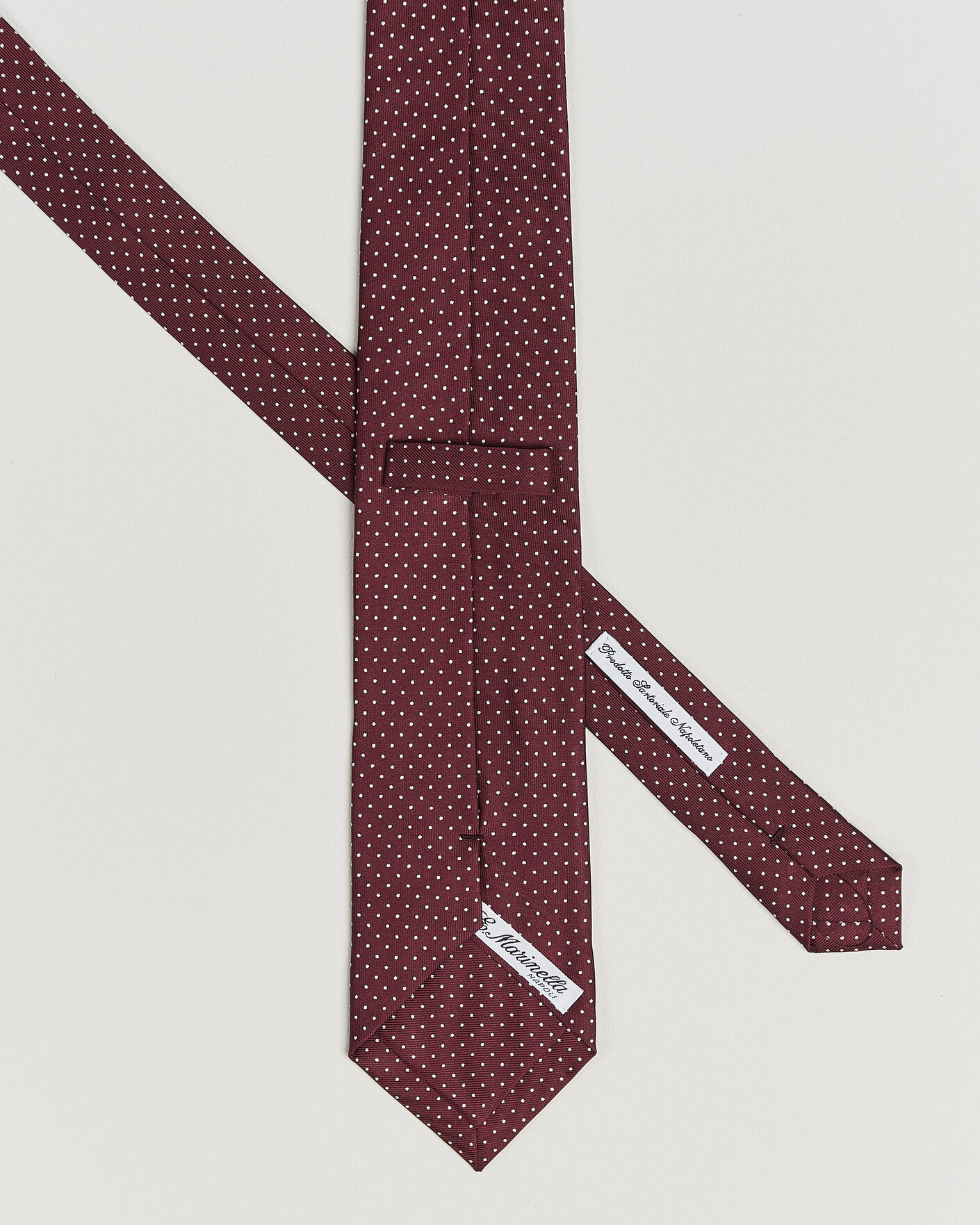 Herr | Slipsar | E. Marinella | 3-Fold Printed Silk Tie Burgundy