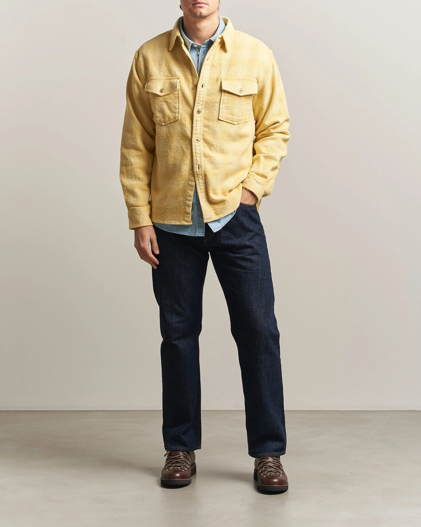 Herr | Skjortor | Pendleton | Big Pocket Shirt Cream Shadow